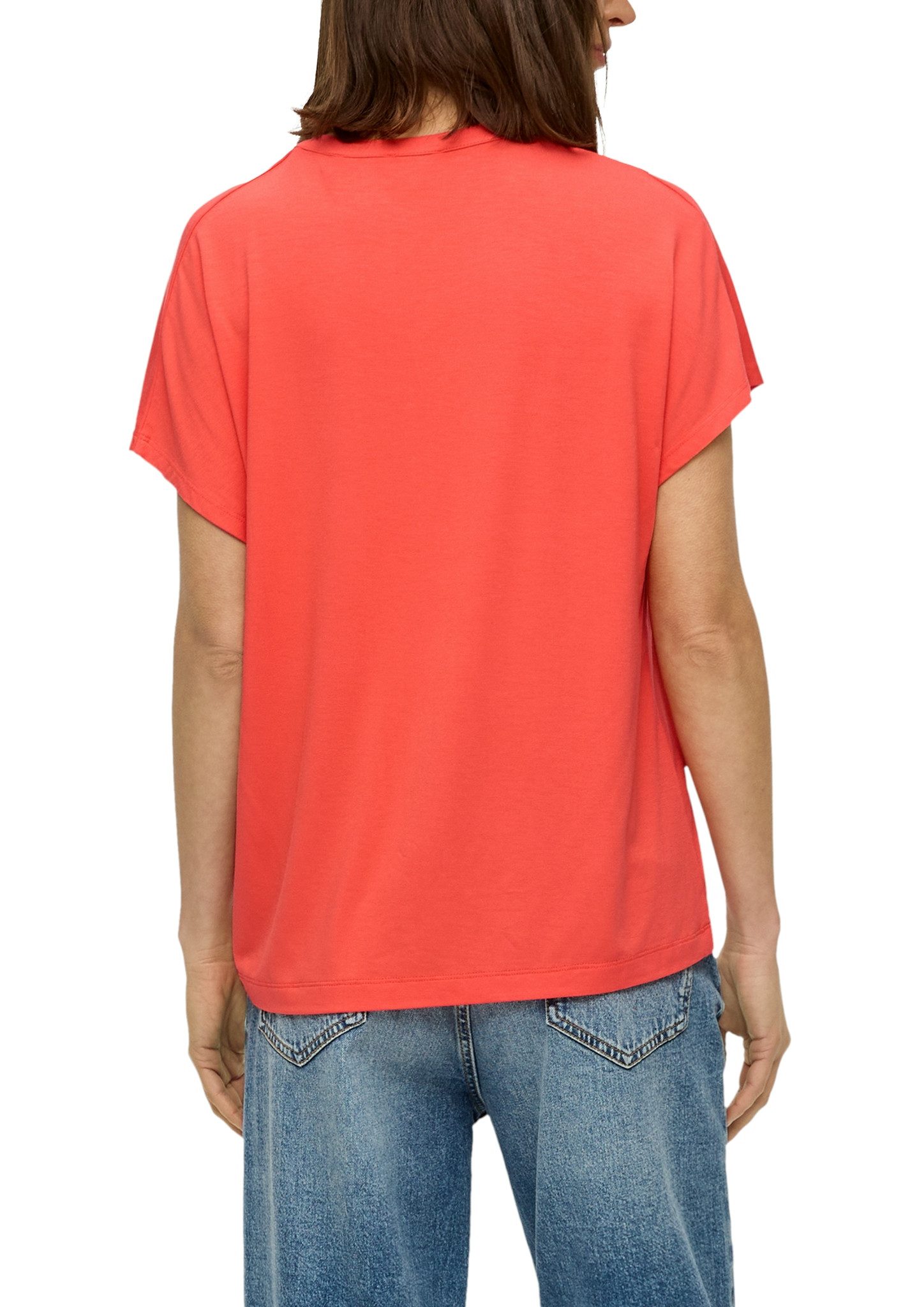 s.Oliver T-shirt met een korte knoopsluiting bij de hals
