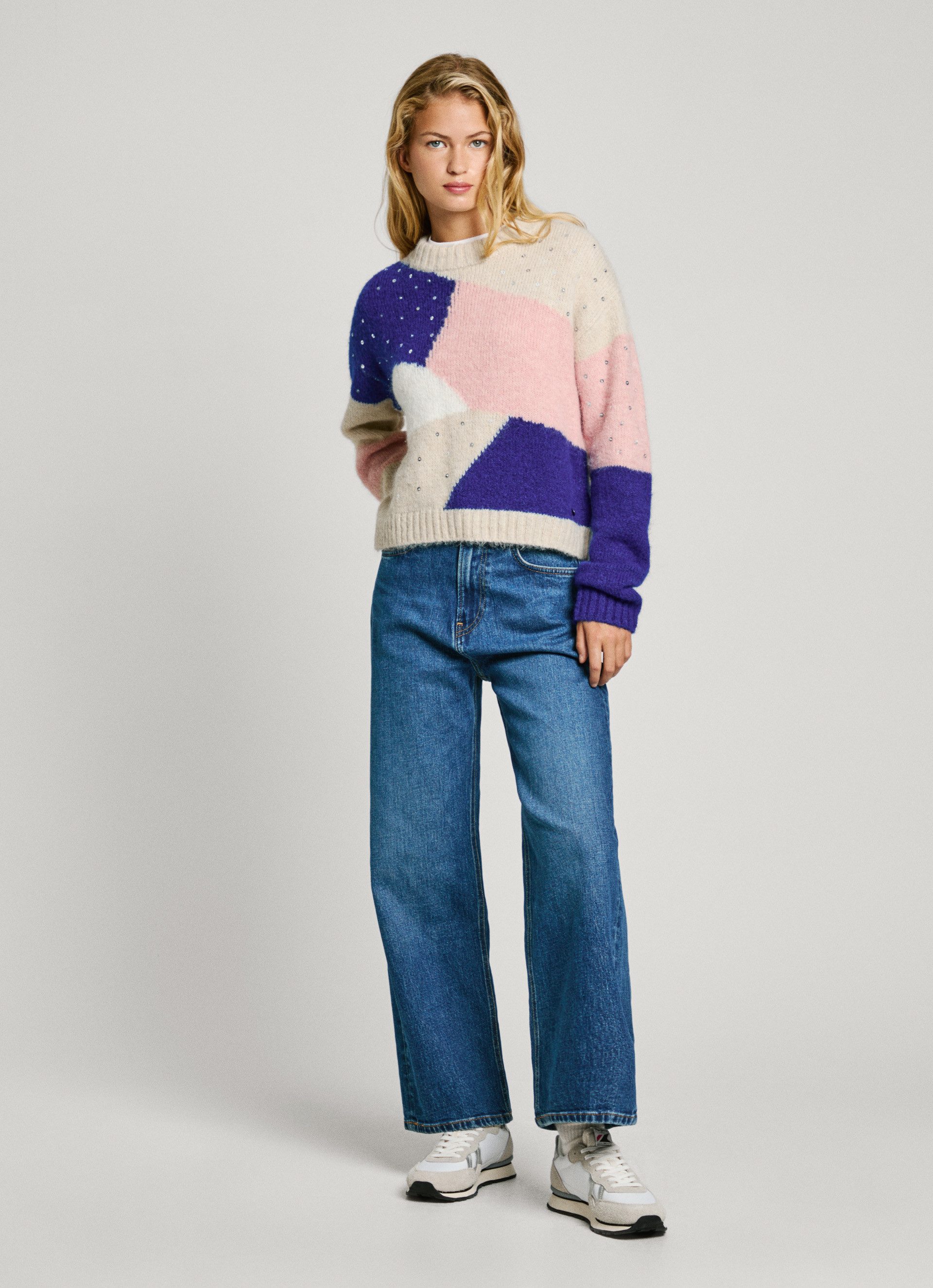 Pepe Jeans Gebreide trui Nora met pailletten