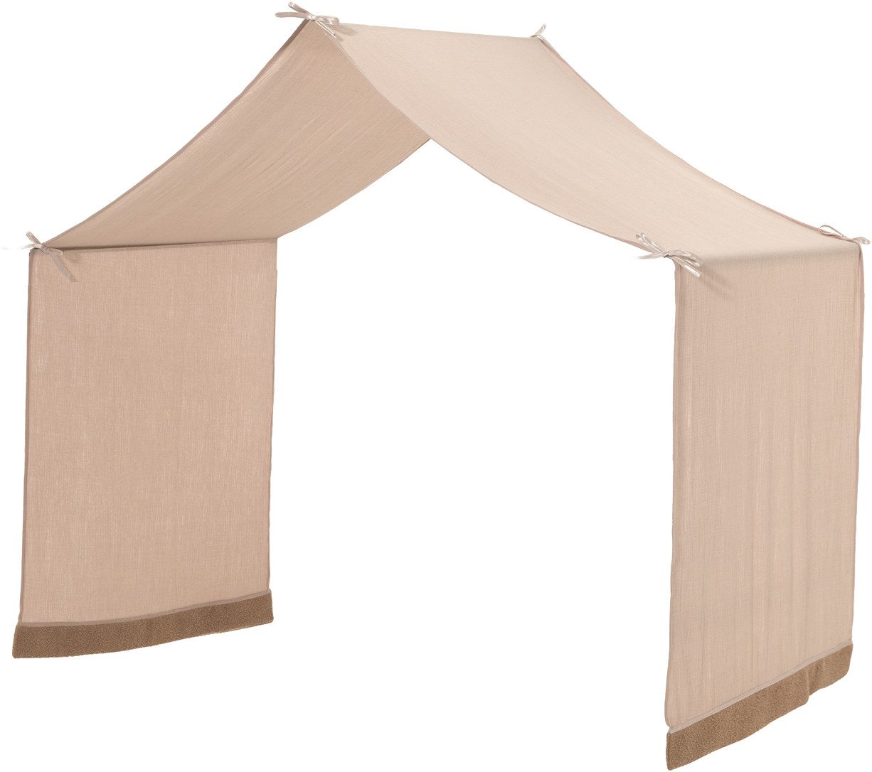 Home affaire Huisbed van massief eiken geolied, lf90x200 cm, met stoffen hemel