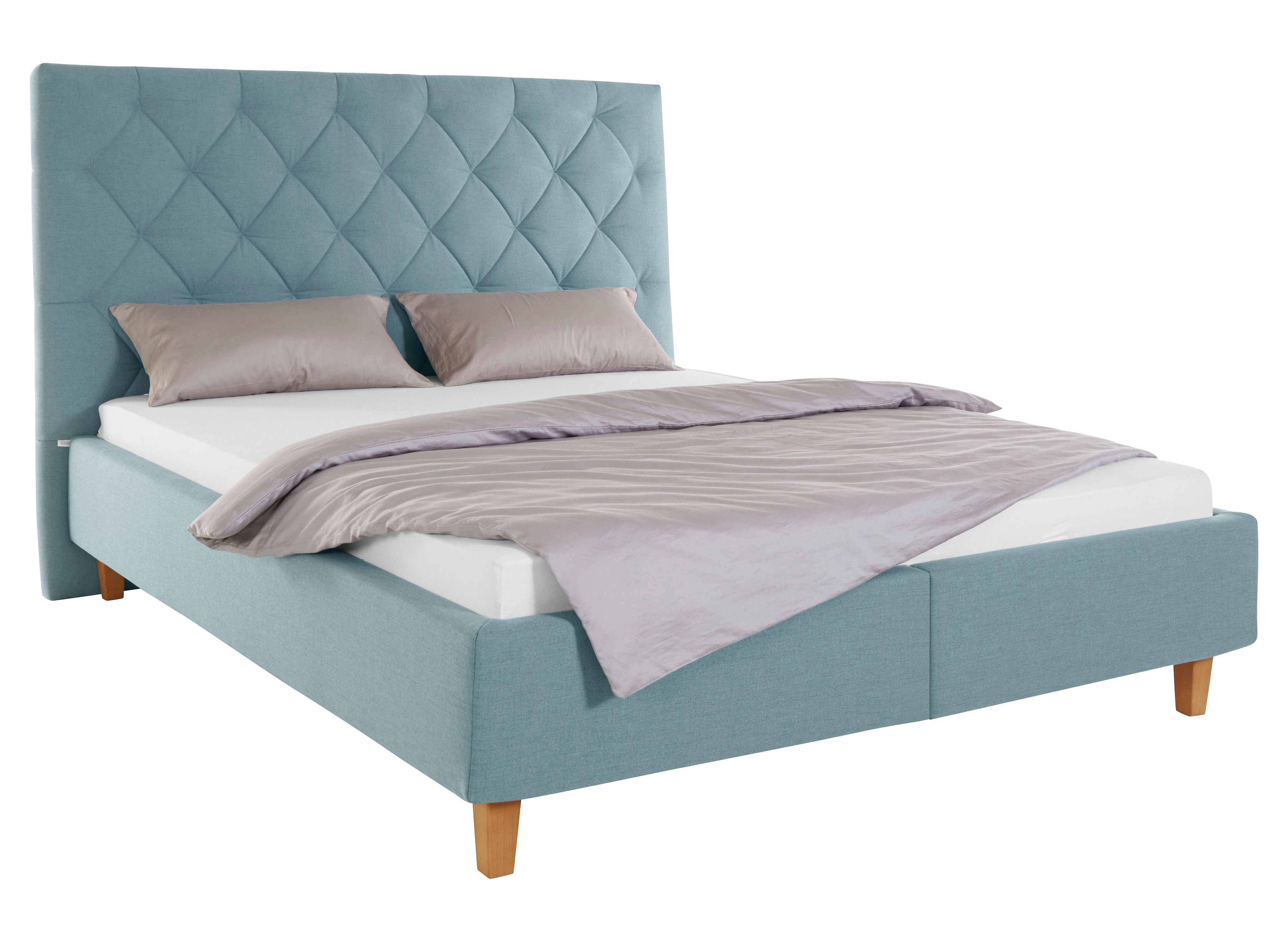 Guido Maria Kretschmer Home&Living Gestoffeerd bed Sunley 140 Kruisstiksel, hoofdbordhoogte 142 cm, zonder of met matras/lattenbodem
