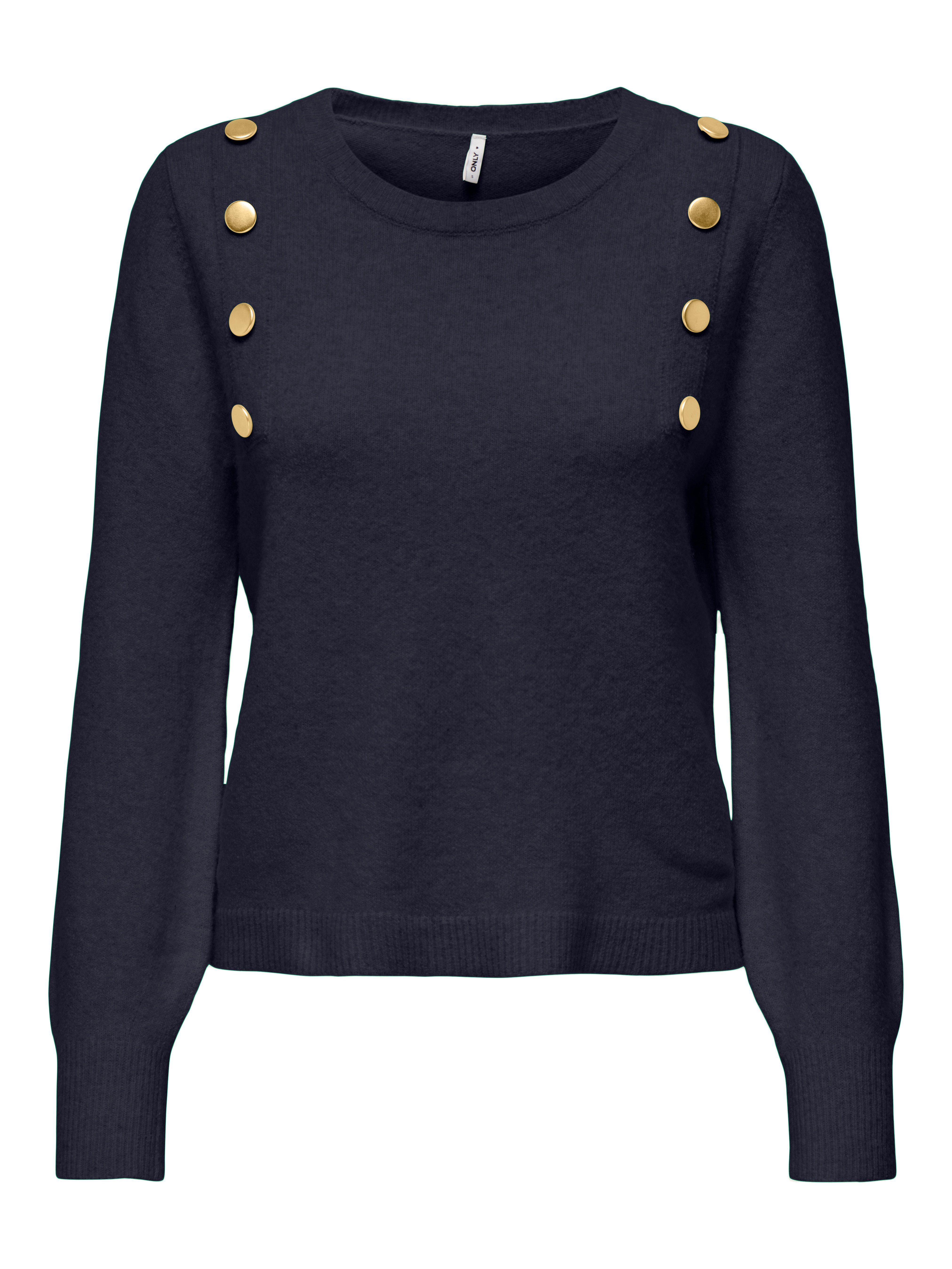 Only Gebreide trui ONLJEANETT LIFE LS BUTTON O-NECK CS KNT