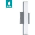 eglo led-wandlamp voor buiten acate zilver - l10 x h35 cm - inclusief 1x led-plank (elk 8 w, 770lm, 3000k) - buitenlamp - ip44 spatwaterdicht - wandlamp - tuin - entree - lamp voor buiten - weerbestendig - lamp zilver
