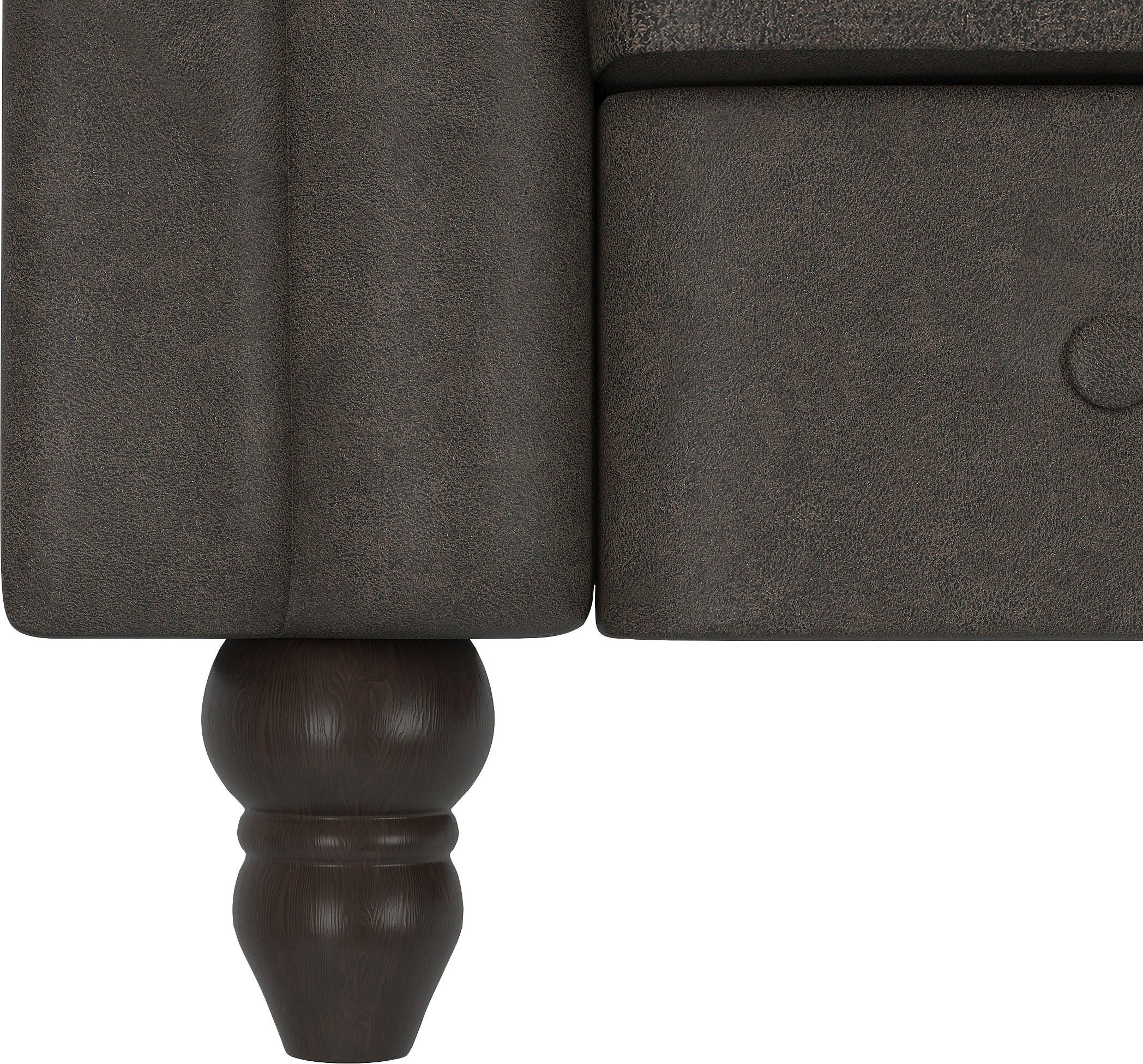 Dorel Home 3-zitsbank Felix, slaapbank 236 cm(ligoppervlak 108 x 190 cm), rugleuning 3-voudig verstelbaar, velours, kunstleer, luxe vintage microvezel