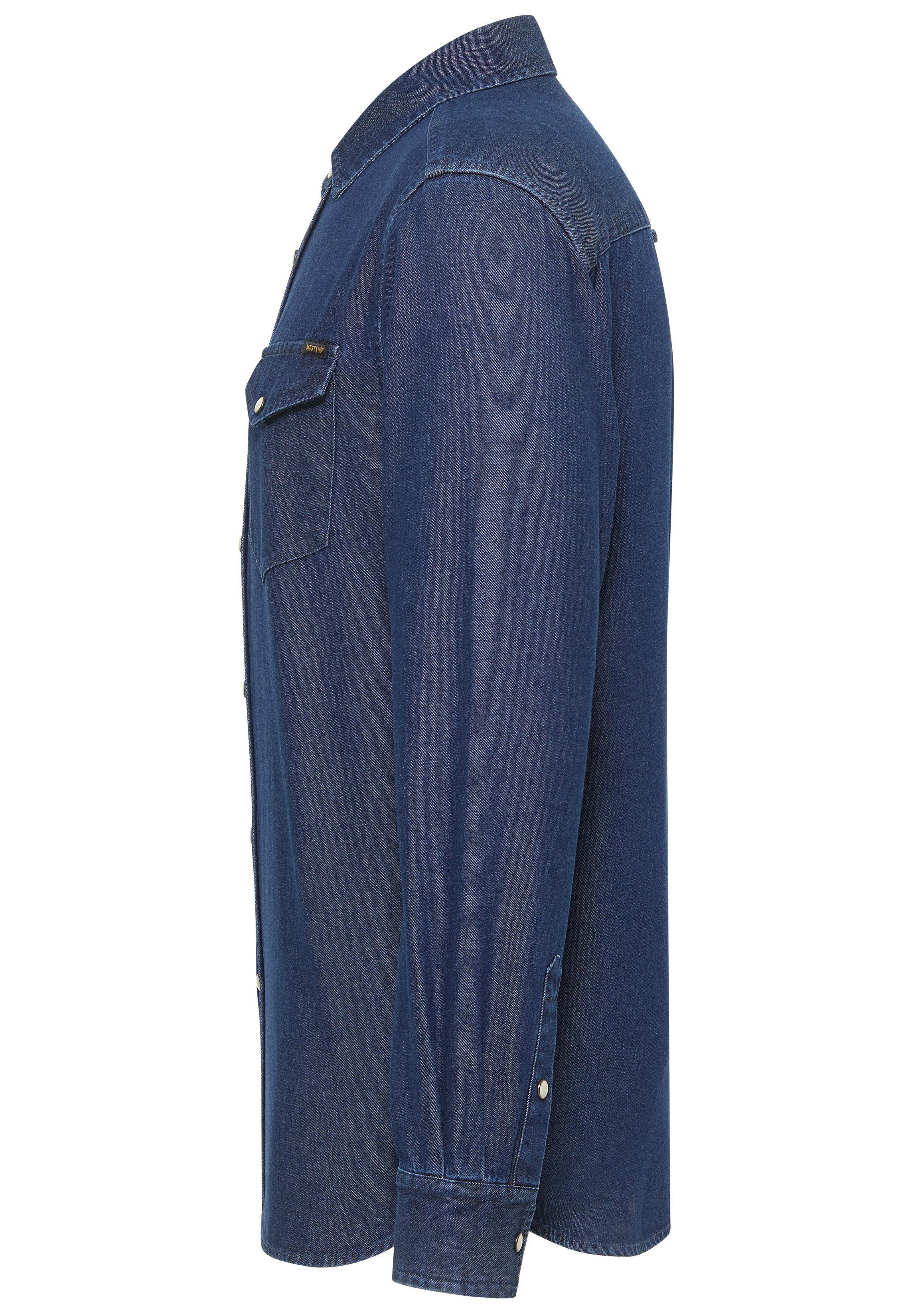 MUSTANG Overhemd met lange mouwen Style Duver Jeanslook met aangebrachte borstzakken
