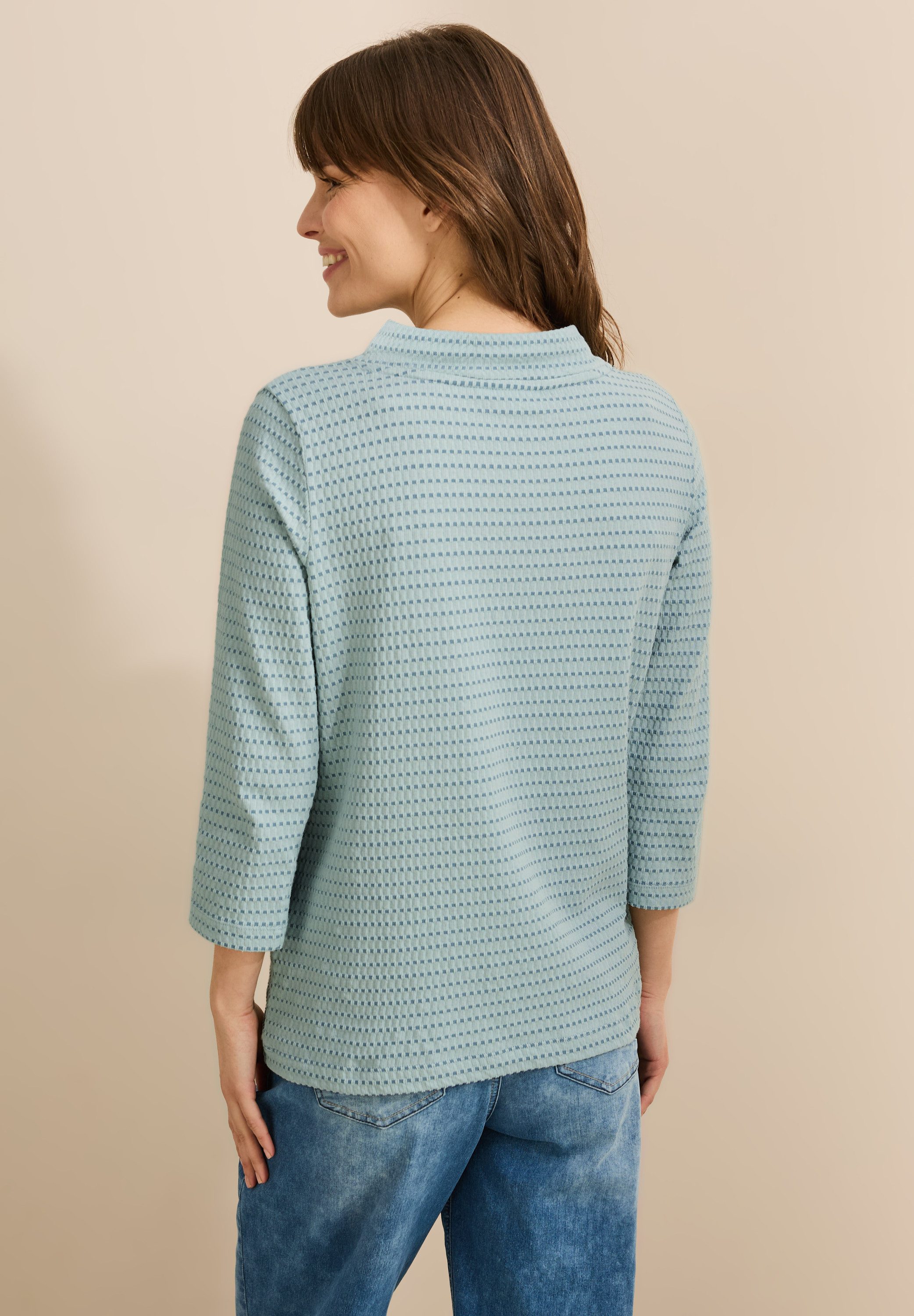Cecil Shirt met 3/4 mouwen met structuurmotief