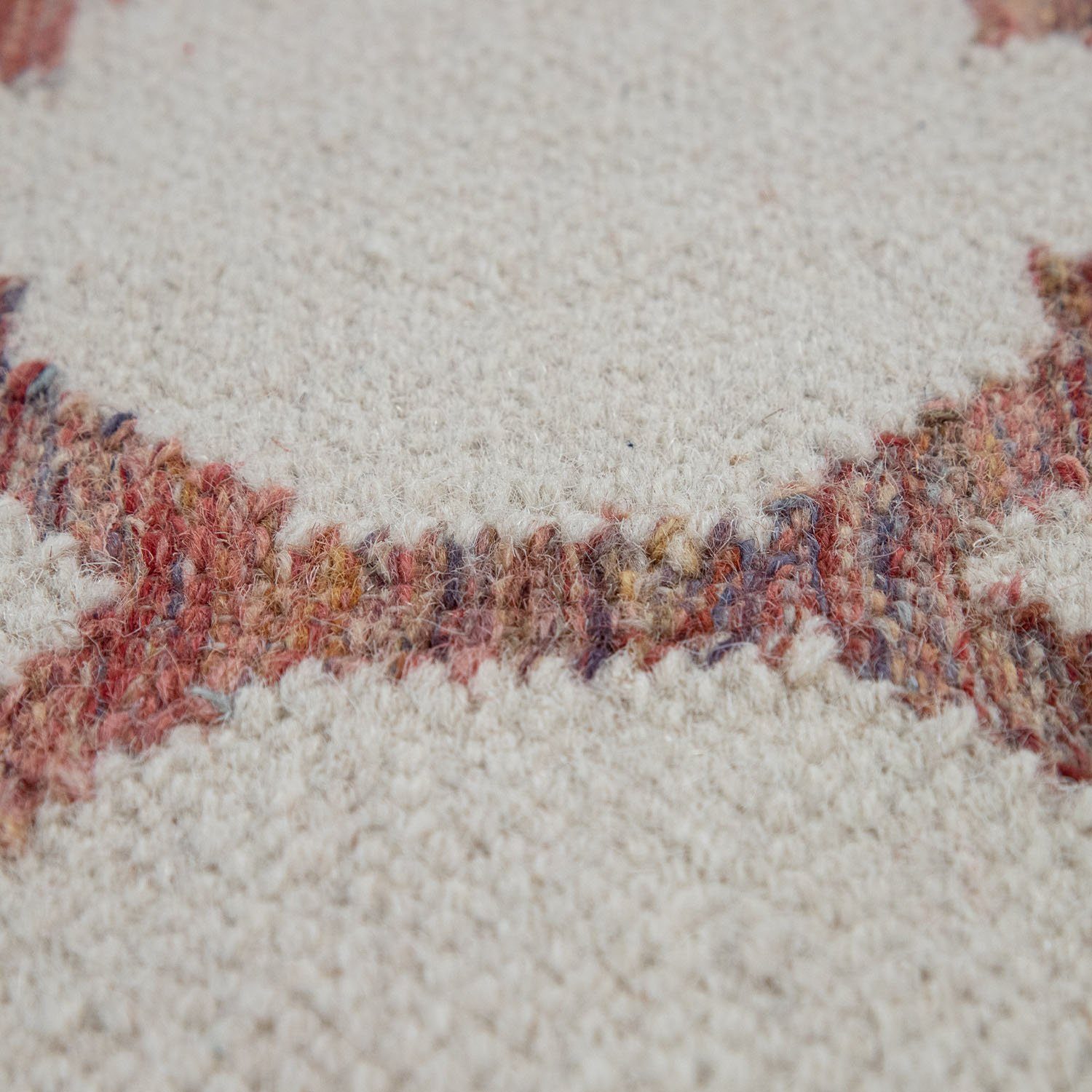 Paco Home Wollen kleed Kenitra 503 Handgeweven vloerkleed, platweefsel, zuivere wol, met de hand geweven, met franje