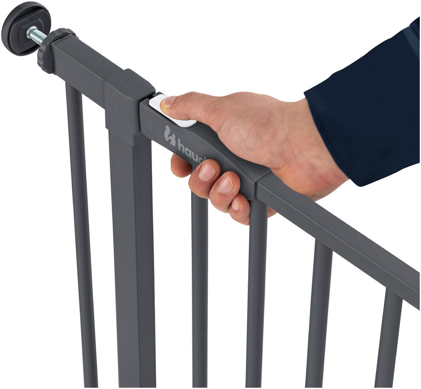Hauck Traphek Clear Step 2, Dark Grey ook als traphekje te gebruiken, 75-80 cm, vlakke doorgang