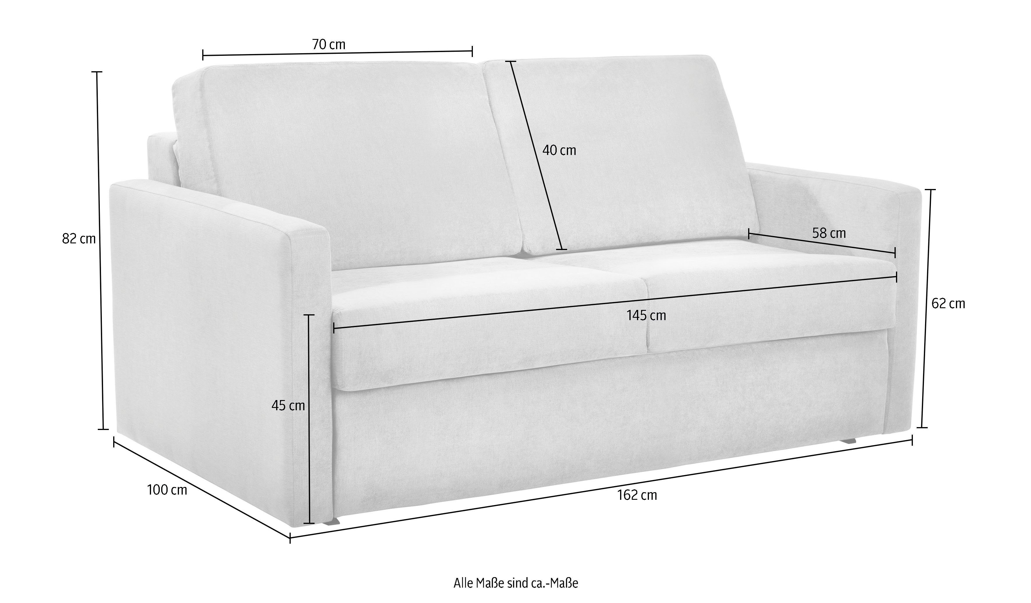Places of Style Slaapbank Goldpoint 162 cm, slaapbank, ligoppervlak 120/200 cm,
