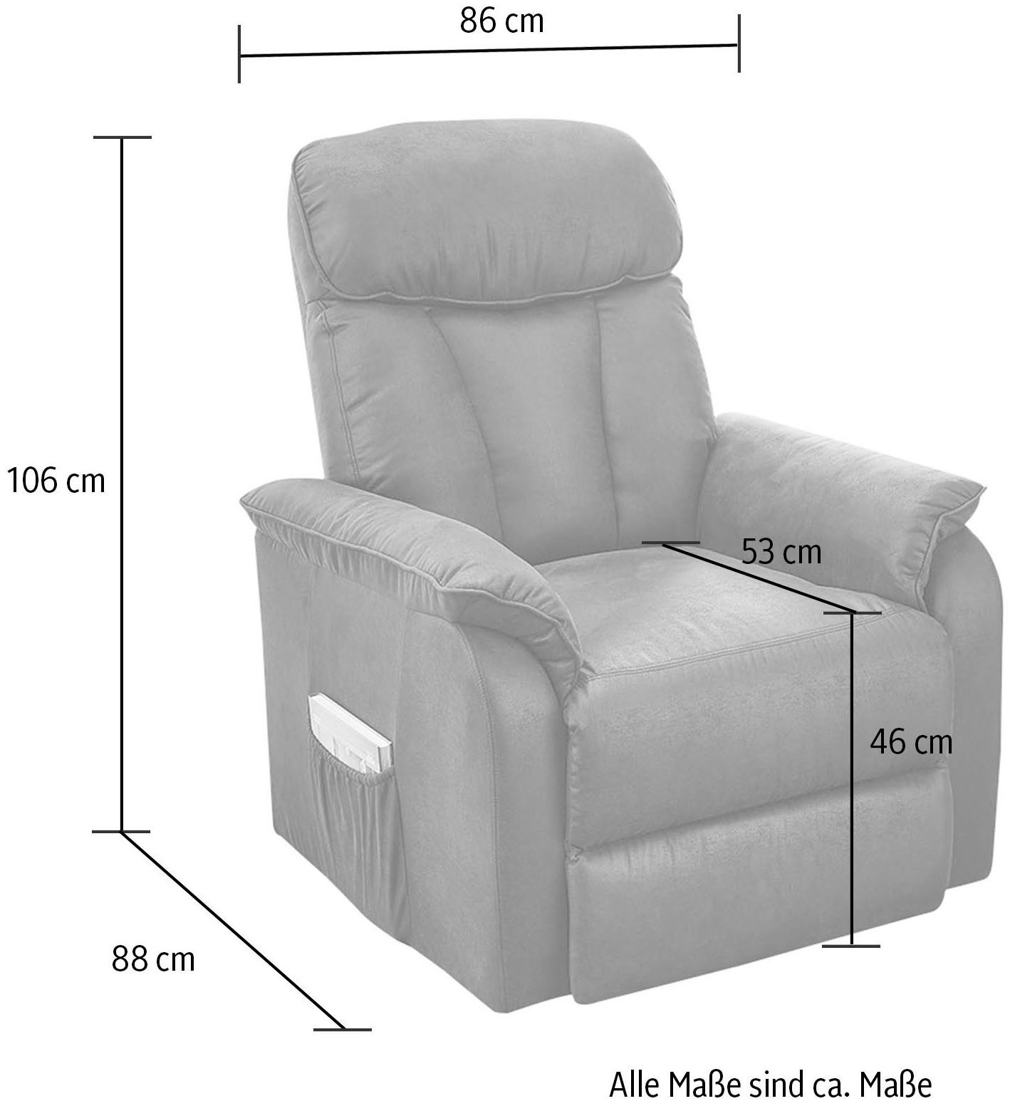 Jockenhöfer Gruppe Relaxfauteuil Dorsten met ligfunctie door aanpassen van lichaamsdruk, tfk en nosagvering