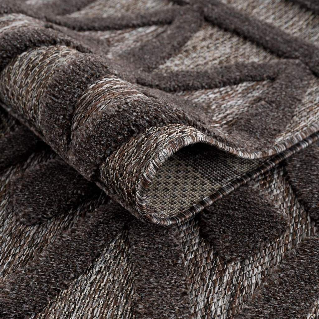 Carpet City Vloerkleed In-& Outdoorkleed Santorini 58538, 3D-Effekt, ruit-look Weerbestendig & uv-bestendig voor terras, balkon, keuken, hal
