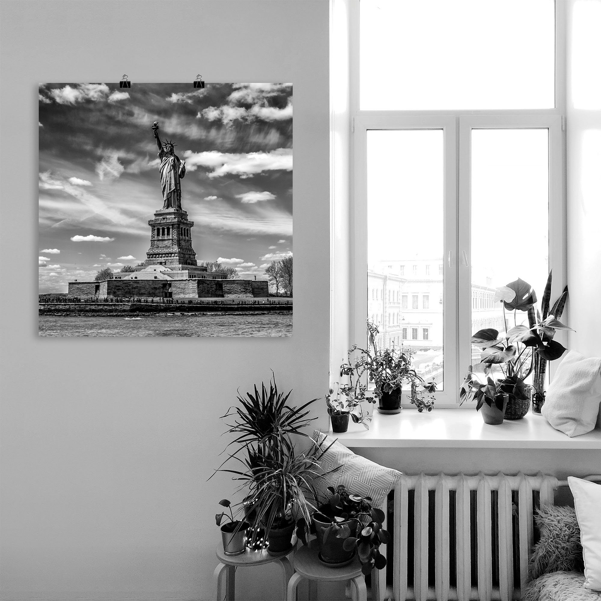 Artland Artprint New York City Vrijheidsbeeld als artprint van aluminium, artprint voor buiten, artprint op linnen, poster in verschillende maten. maten
