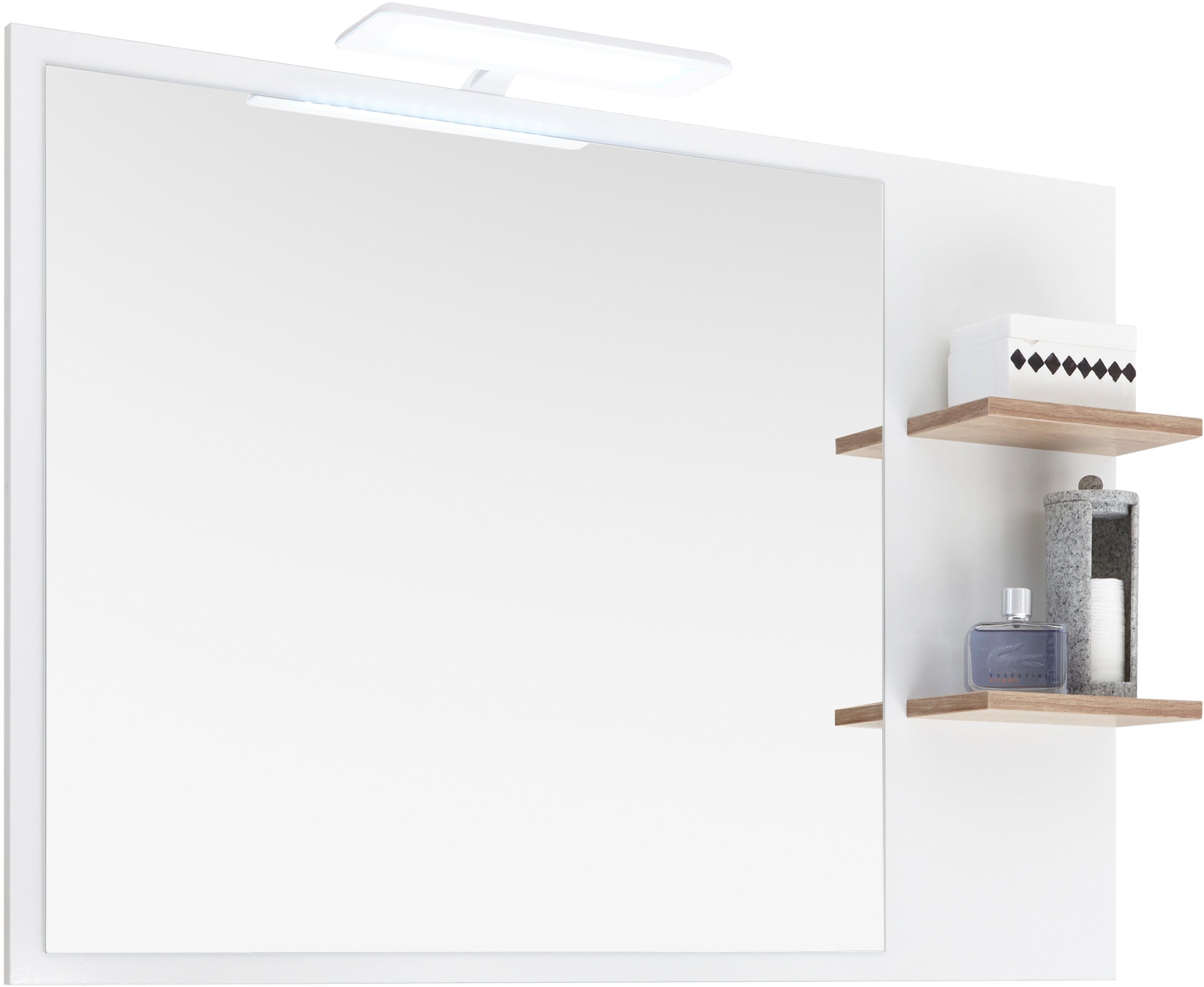 Saphir Led-spiegellamp Quickset LED opzetlamp voor spiegel of spiegelkast in wit Badlamp 30 cm breed, lichtkleur koudwit, kunststof, 435 LM, 230V (1 stuk)