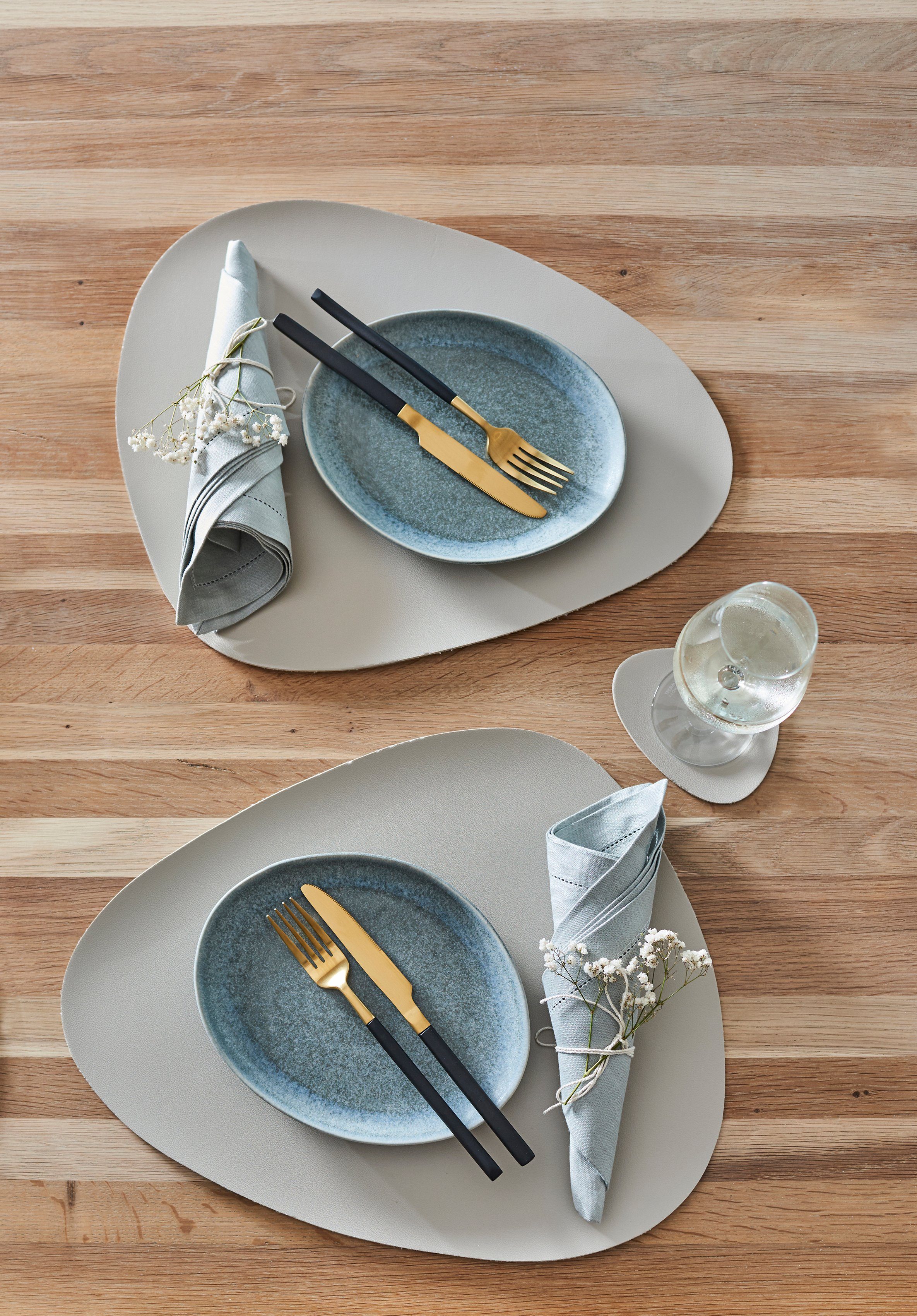Zeller Present Set placemats Kunstleer, afneembaar (6 stuks)