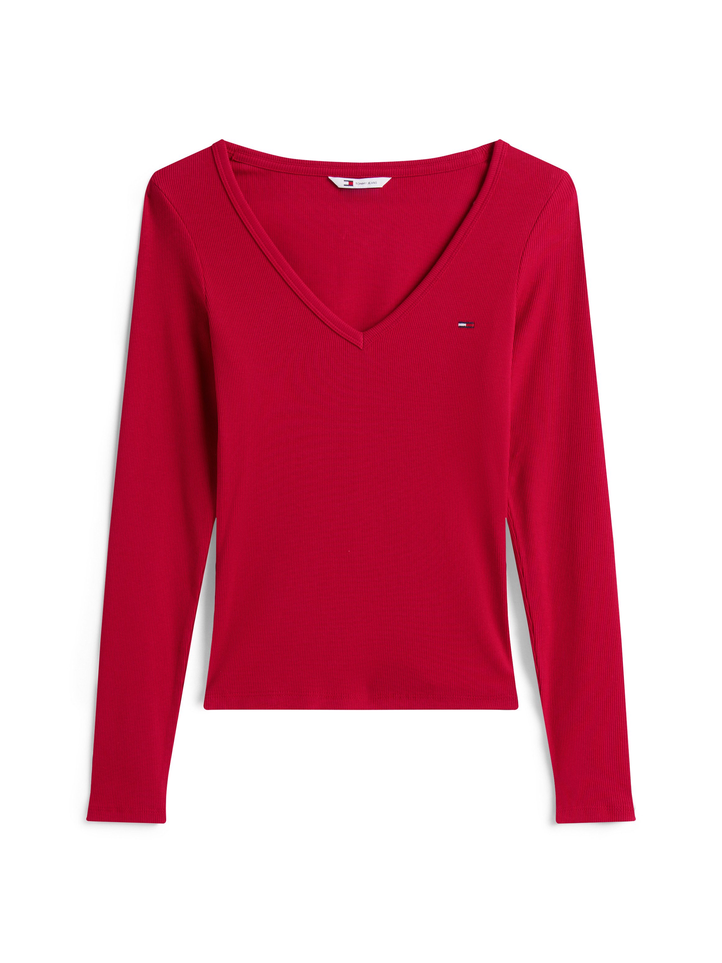 TOMMY JEANS Shirt met lange mouwen TJW SLIM ESSENTIAL RIB V LS