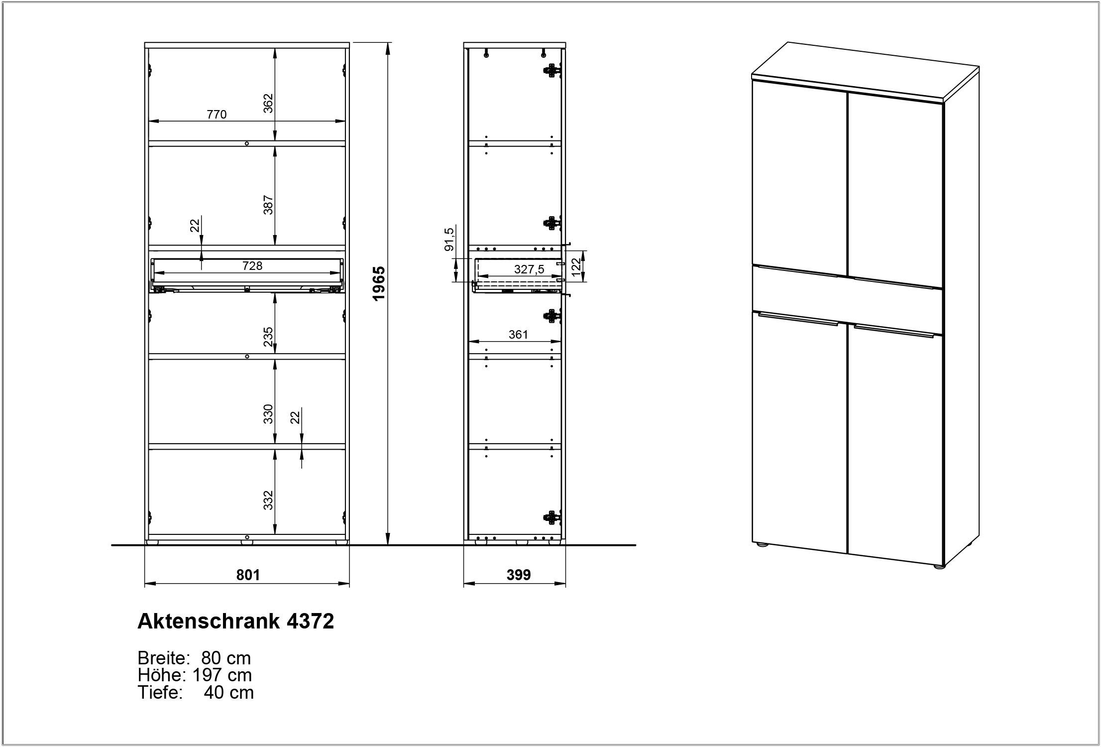 GERMANIA Archiefkast Milaan optioneel met lade, deurdemper, breedte 80 cm, made in germany