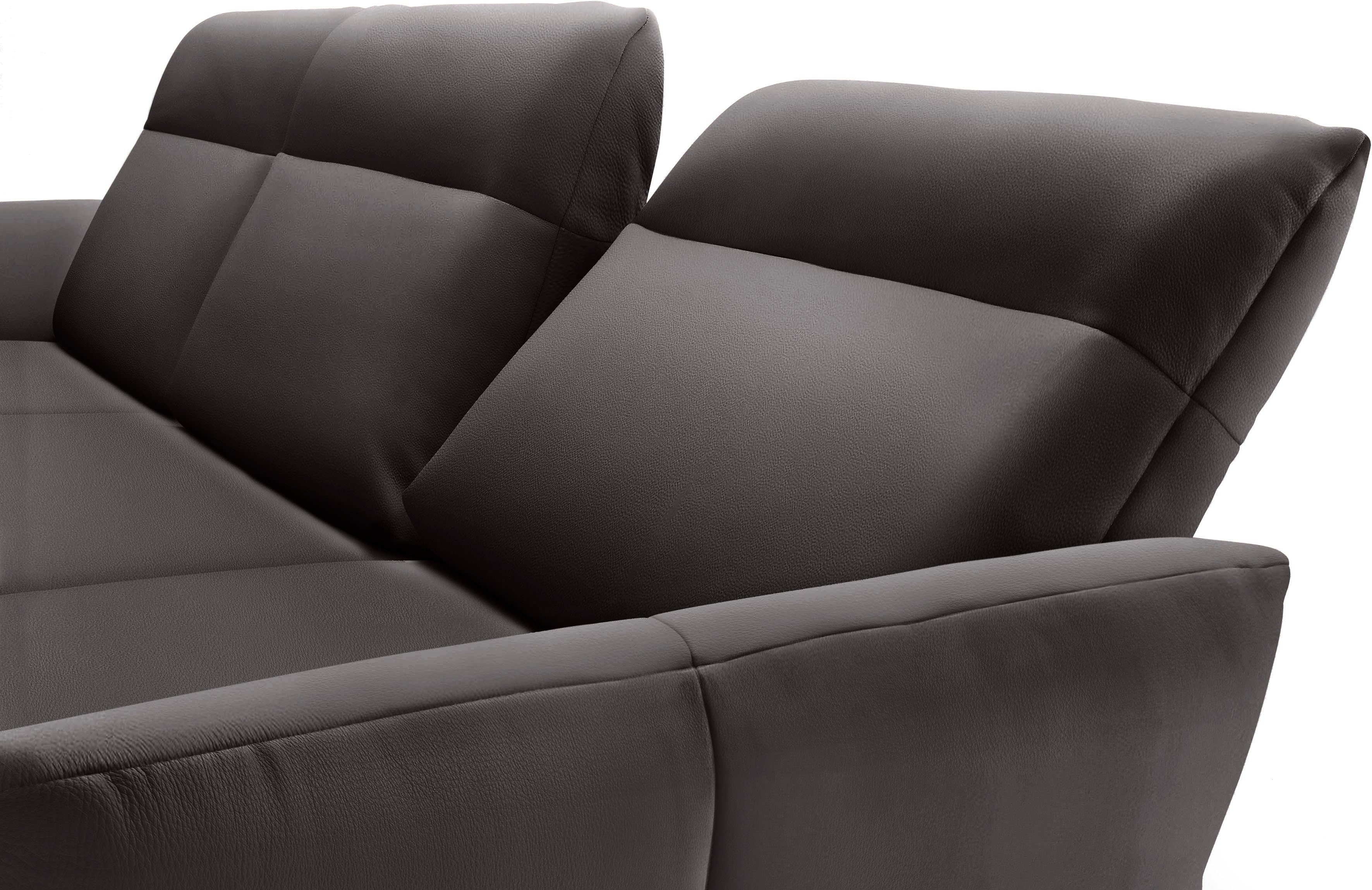 Creation BY ROLF BENZ Hoekbank CR.460 Sokkel in walnotenhout, onderstel in umbra grijs, breedte 338 cm