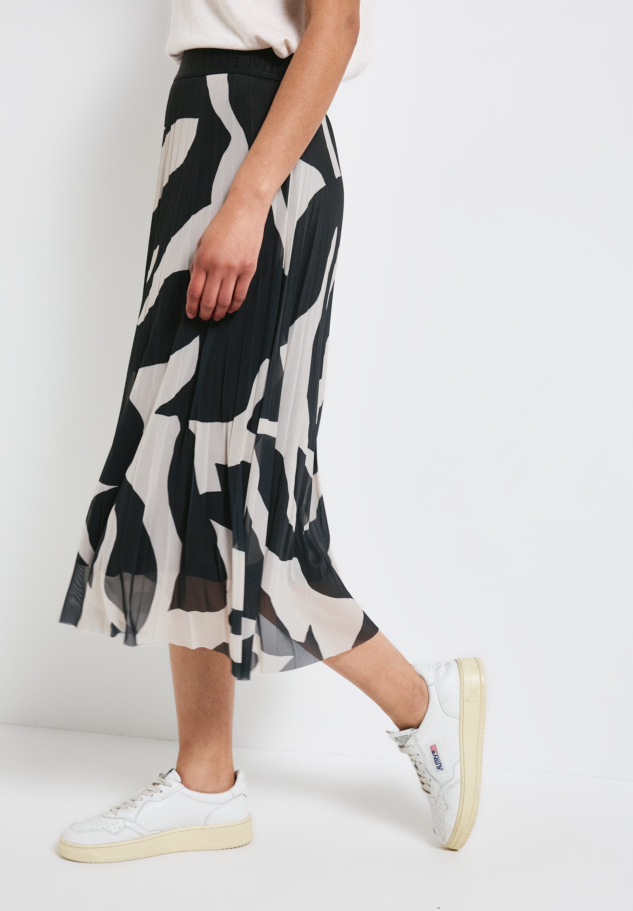 STREET ONE Plissérok met elastische taille dames plooirokken maat 40 grijs