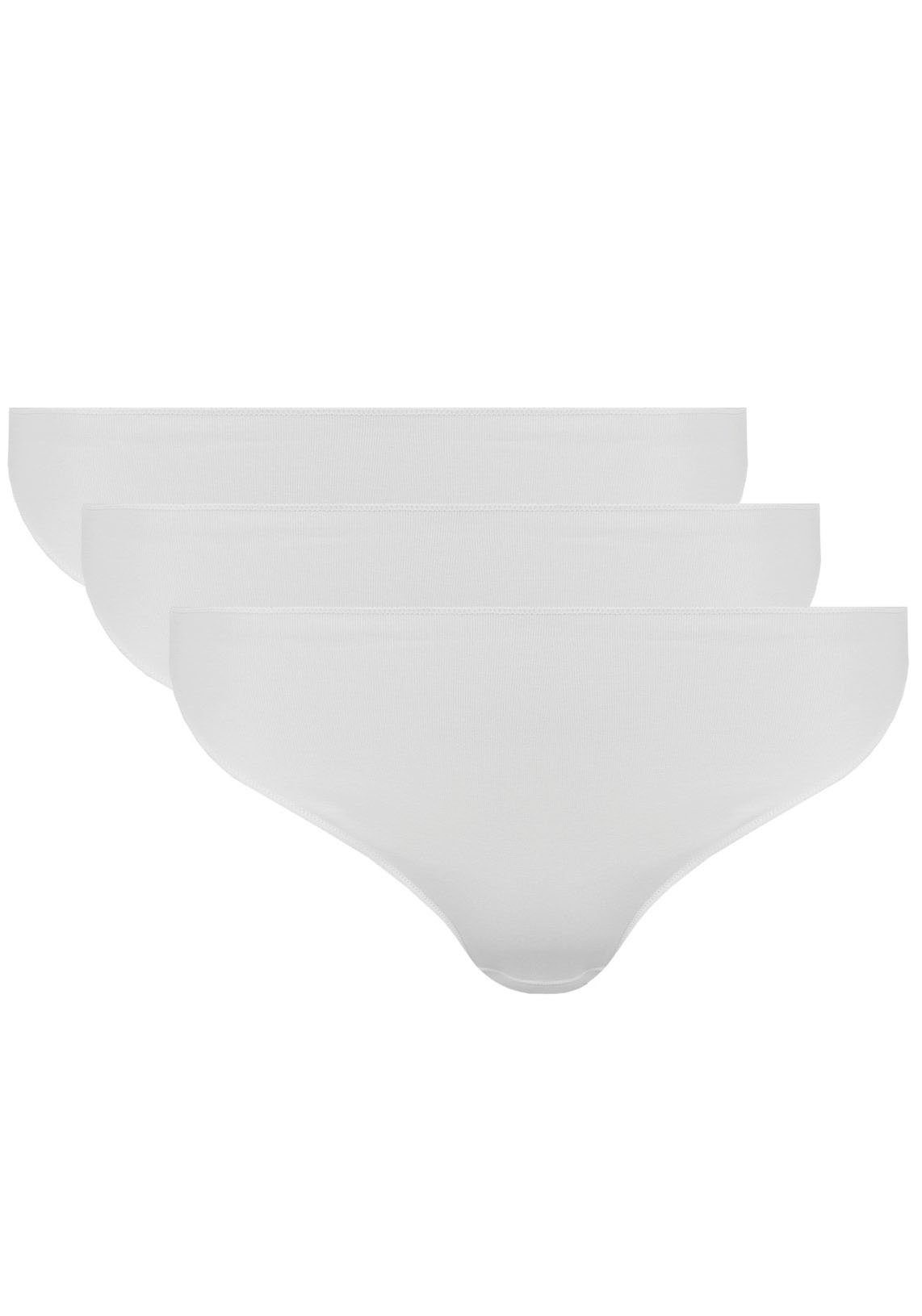 Nina Von C. Jazzpants Secret met hoge beenuitsnijding, heupzitting (Set van 3) dames slips maat 44 wit