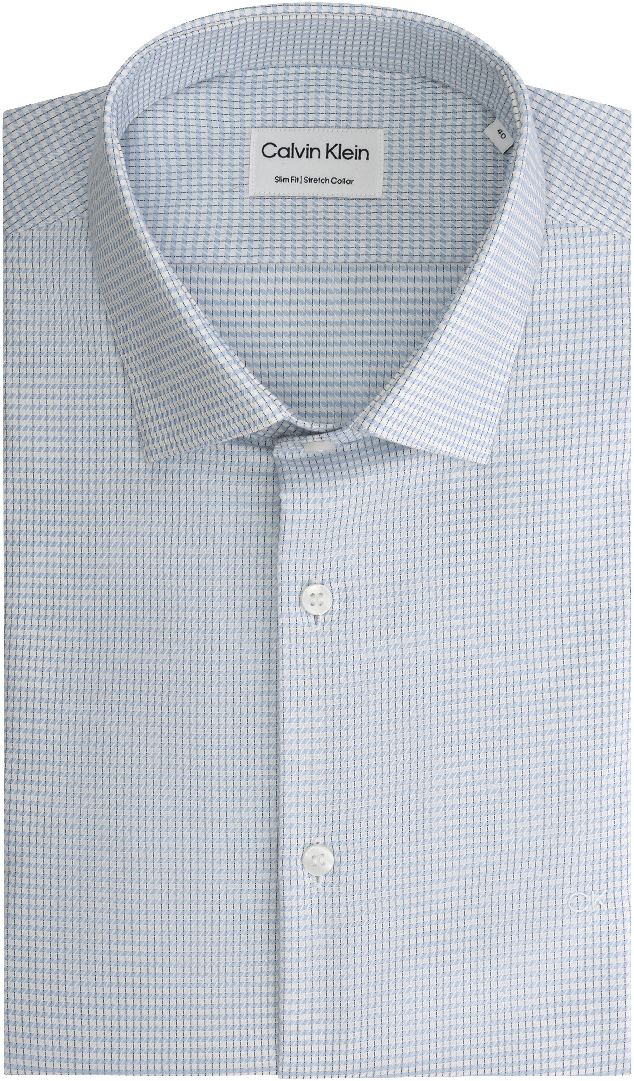 Calvin Klein Overhemd met lange mouwen STRETCH COLLAR CHECK SLIM SHIRT