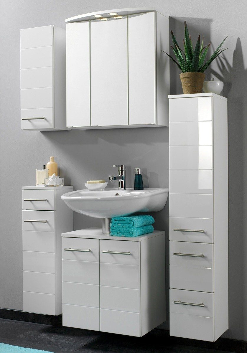 welltime Halfhoge kast PORTO Breedte 25 cm, met hoogglanzende fronten
