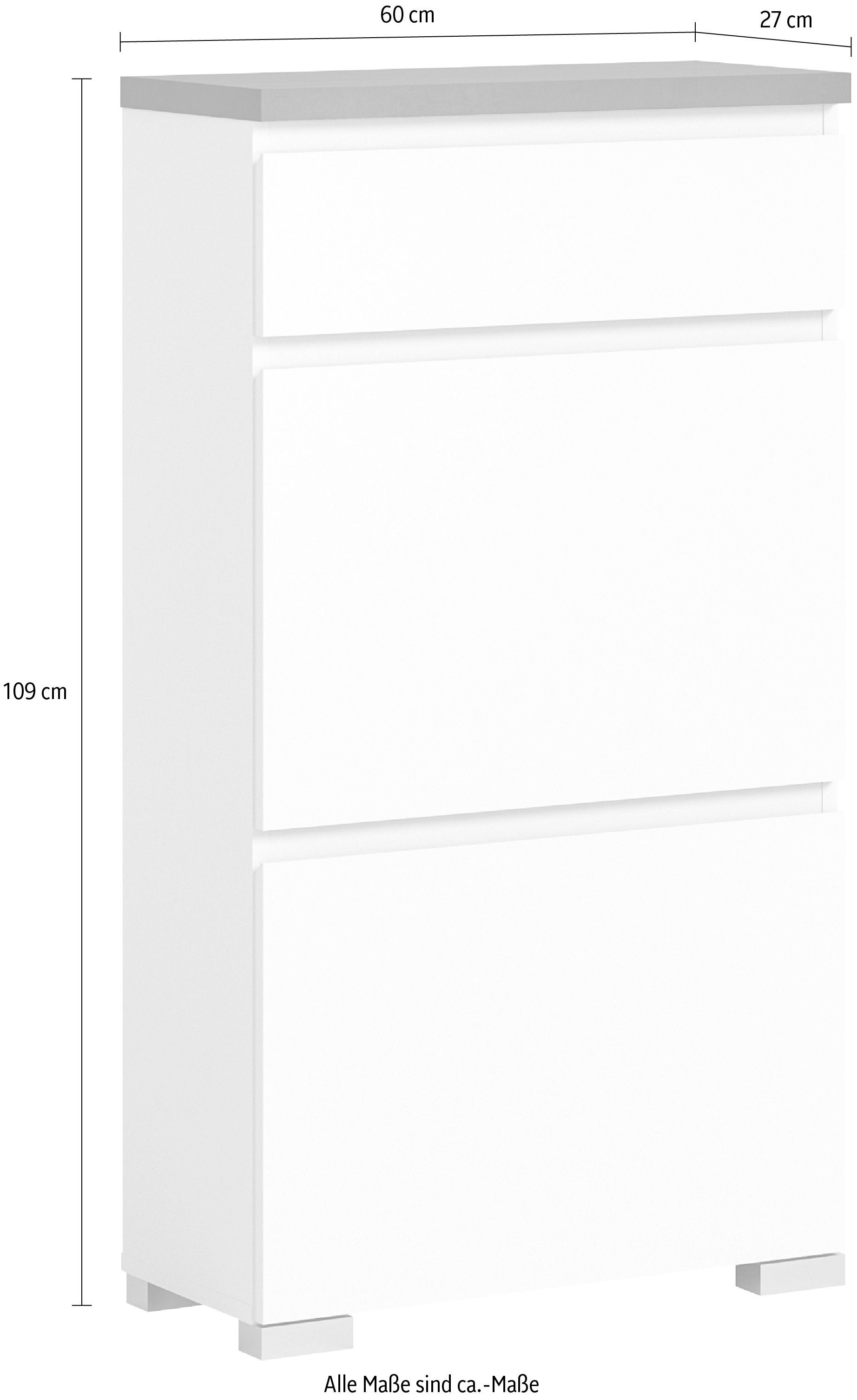 INOSIGN Schoenenkast Skoskap, Diepte 27 cm, 2 Deurtjes, 1 Lade, plaats voor 6 paar schoenen