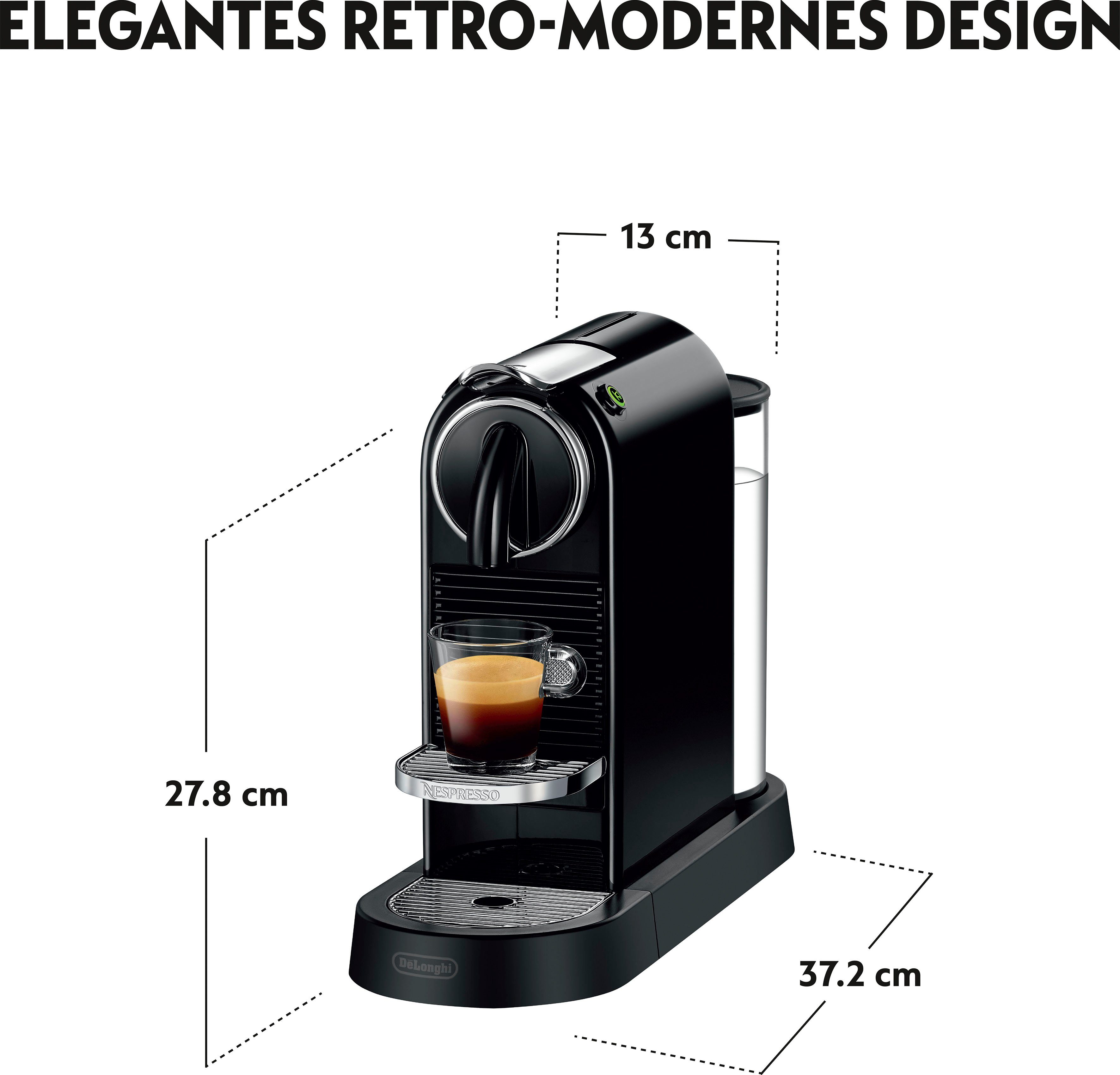 Nespresso Koffiecapsulemachine CITIZ EN 167.B van DeLonghi, Black, incl. welkomstpakket met 7 capsules