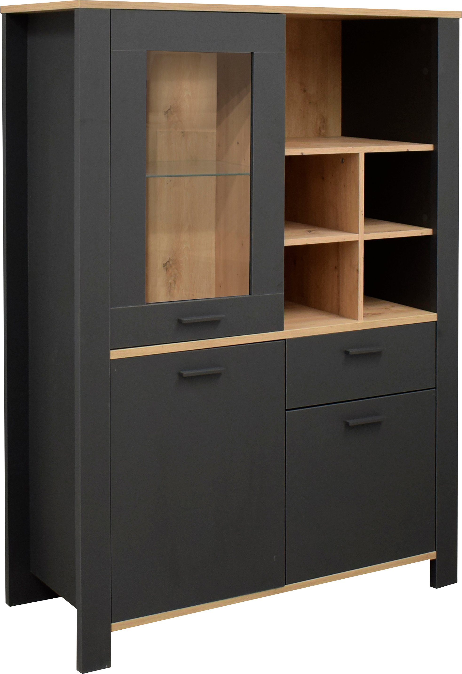 Mäusbacher Hoge kast Nele Breedte 111 cm hoge kasten zwart
