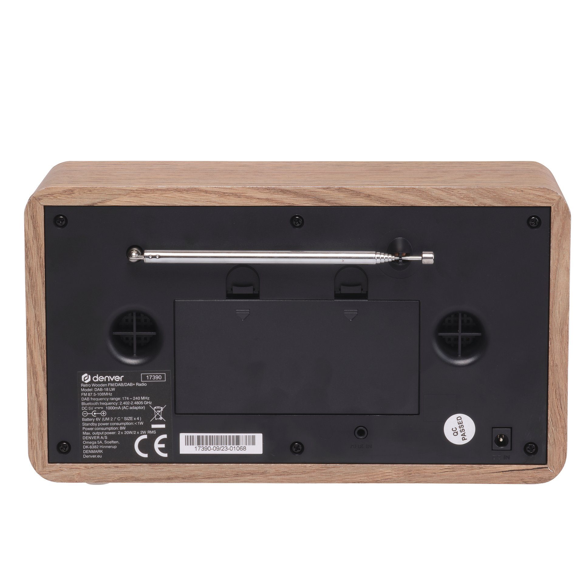 Denver Digitale radio DAB DAB-18 geïntegreerde dab+ en fm-tuner, bluetooth