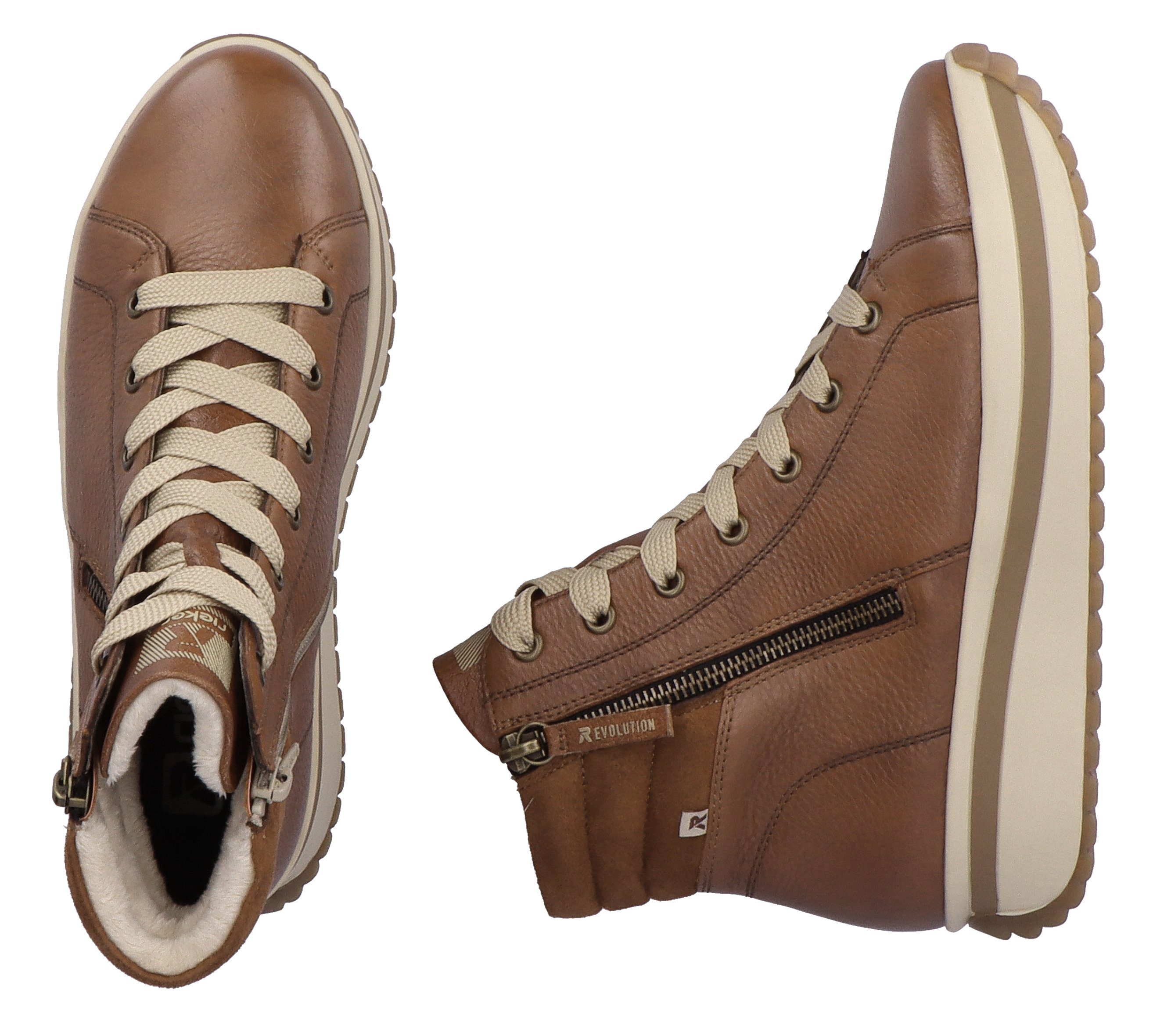 Rieker EVOLUTION Hoge veterschoenen , plateaulaarsjes, high top sneakers with two zippers
