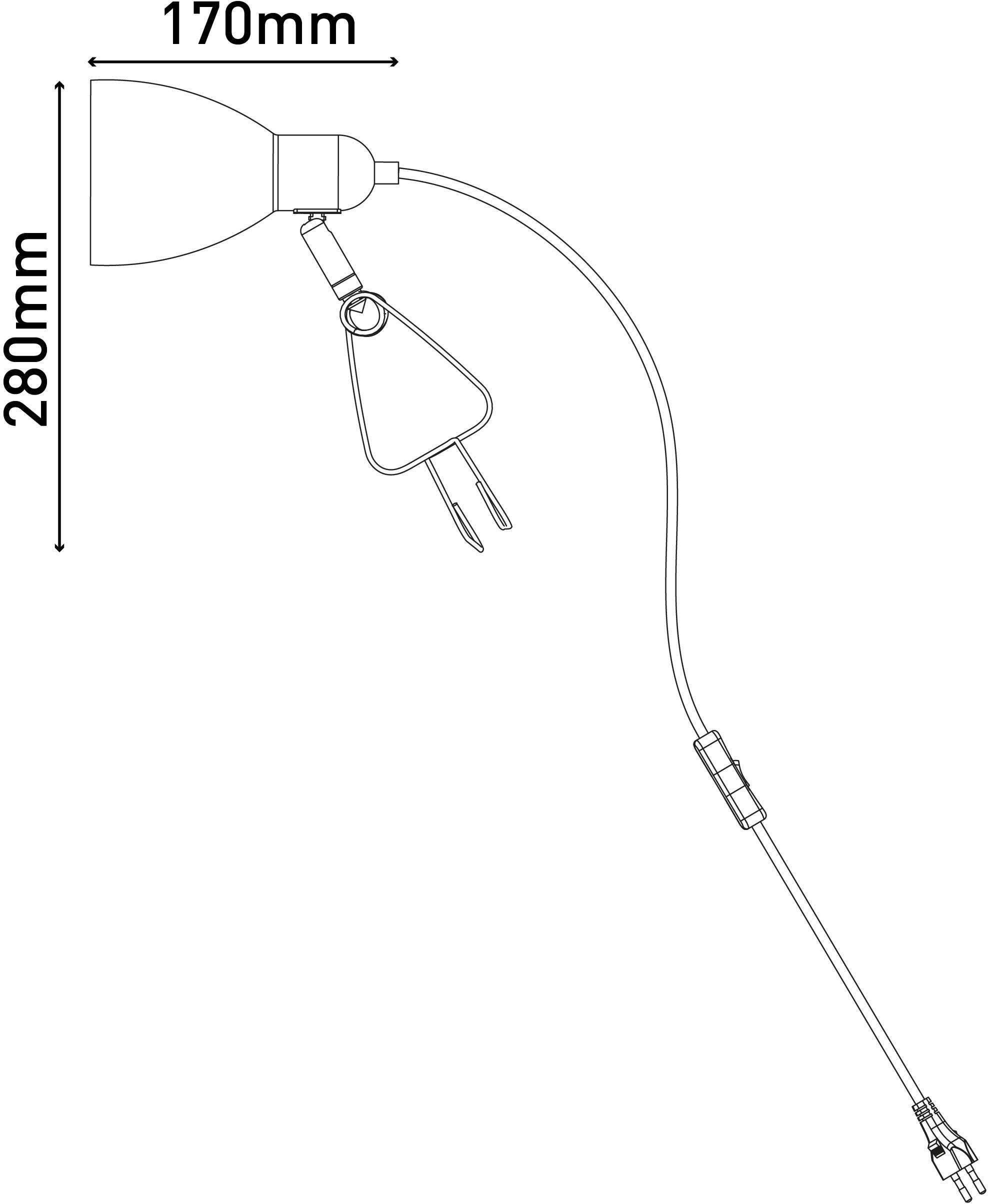 näve Tafellamp Mara Kan met klem overal bevestigd worden, excl. 1xE14 max. 18W (1 stuk)