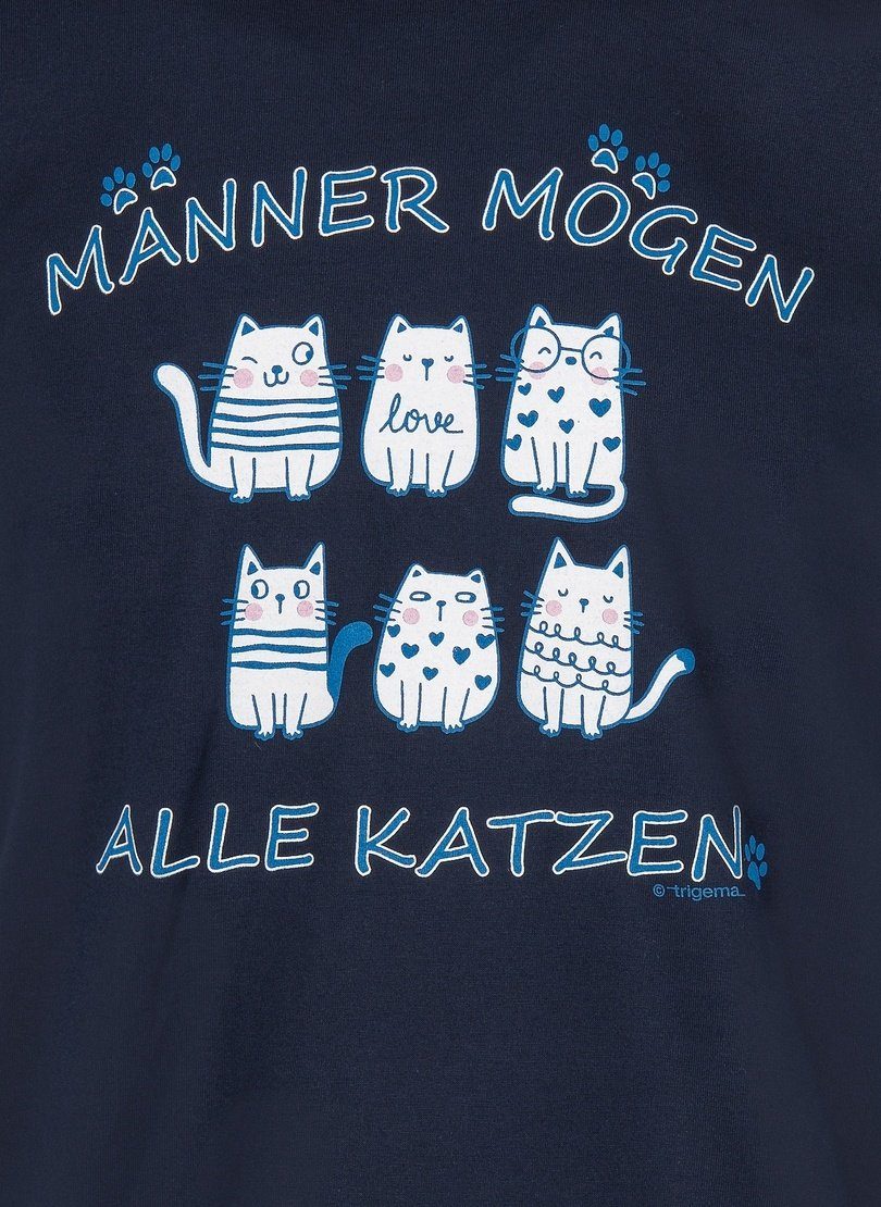 Trigema Pyjama TRIGEMA pyjama met korte broek en poezenmotief