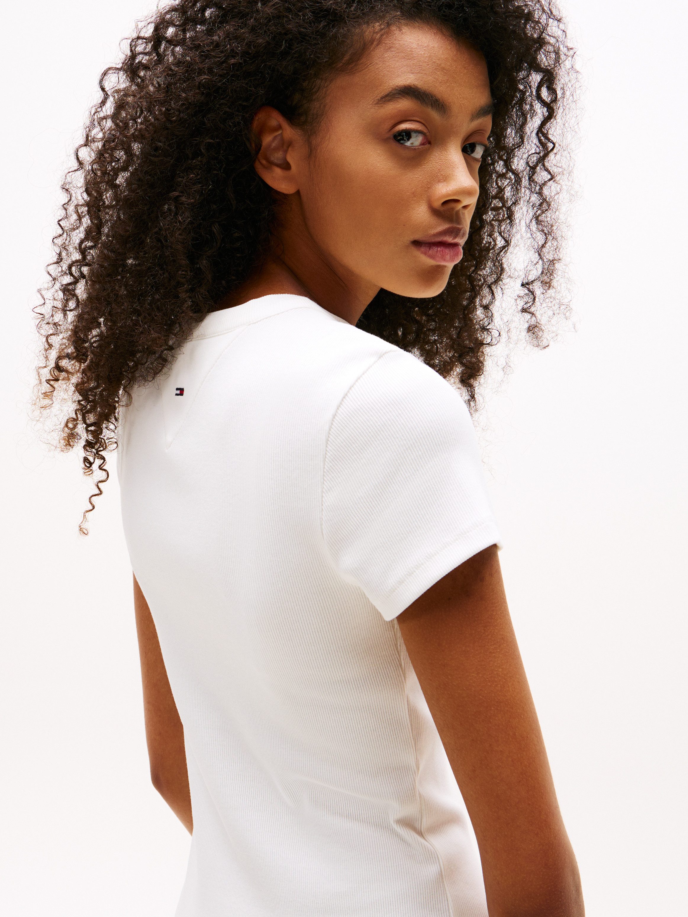 TOMMY JEANS Jerseyjurk TJW SCRIPT MINI RIB DRESS EXT