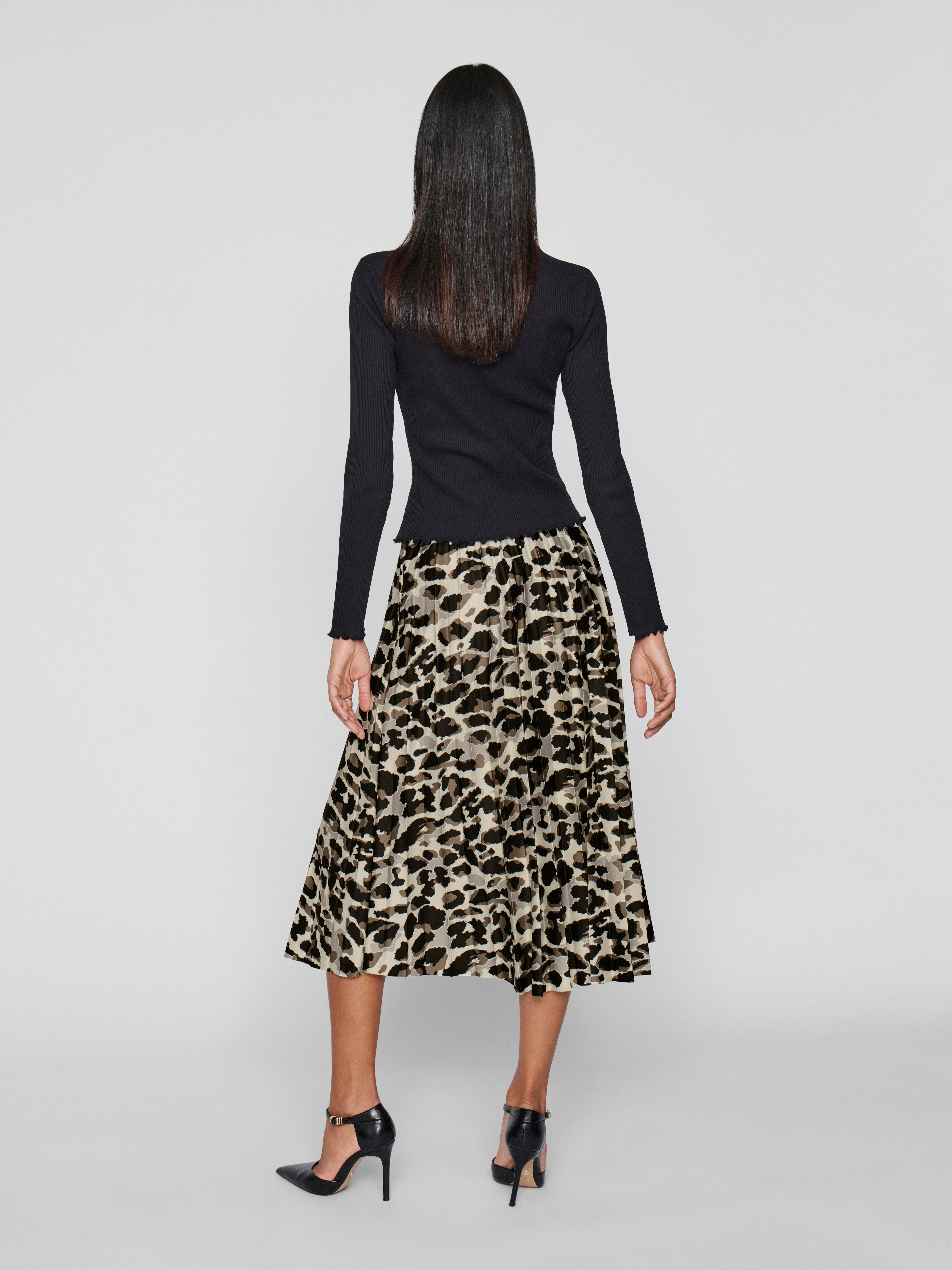 Vila Plissérok VINITBAN PRINT SKIRT - NOOS