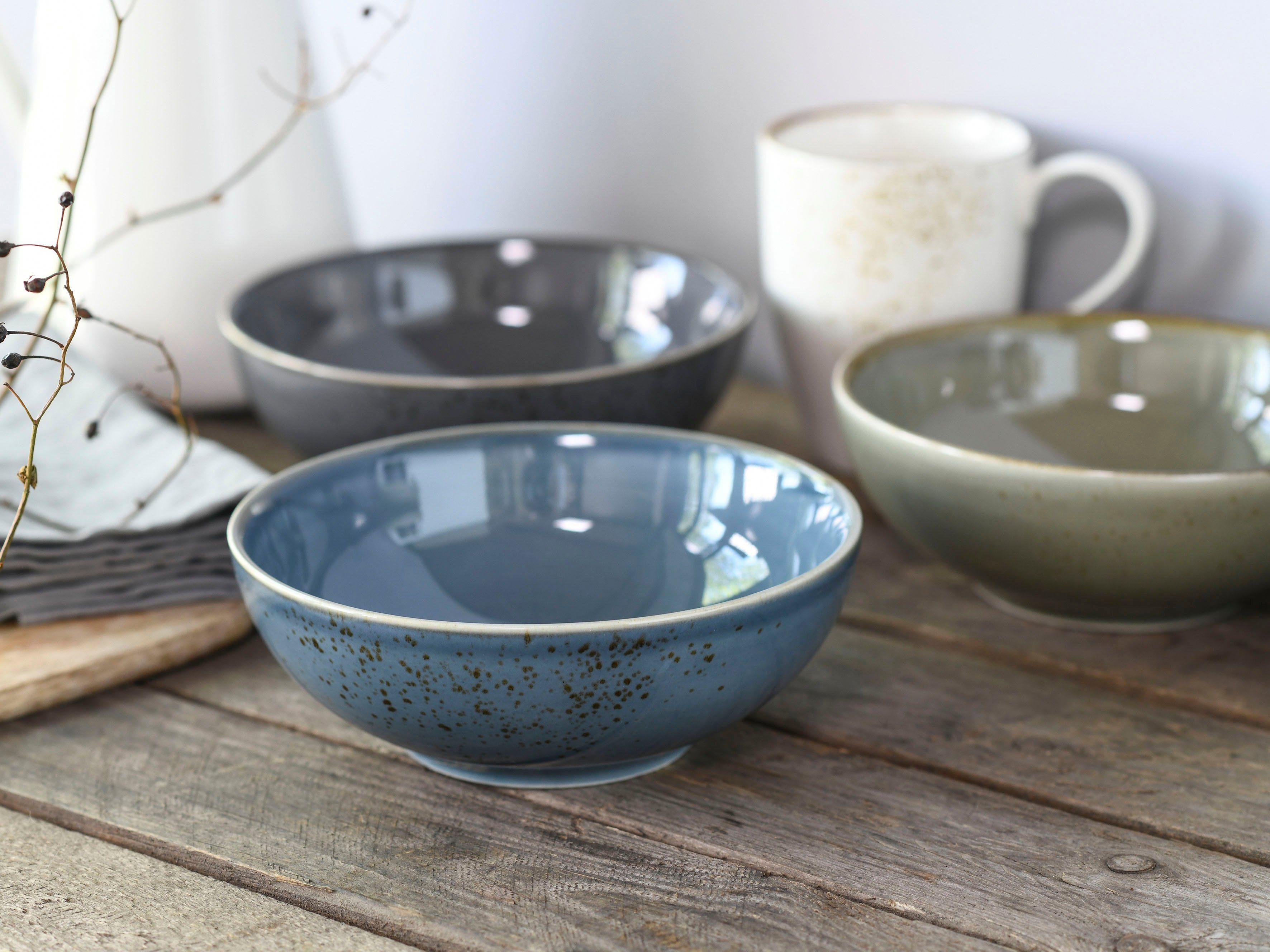 CreaTable Combi-servies Servies-set NATURE COLLECTION Nordic Style Servies, ambachtelijke look, 16 delen, voor 4 personen (set, 16-delig)