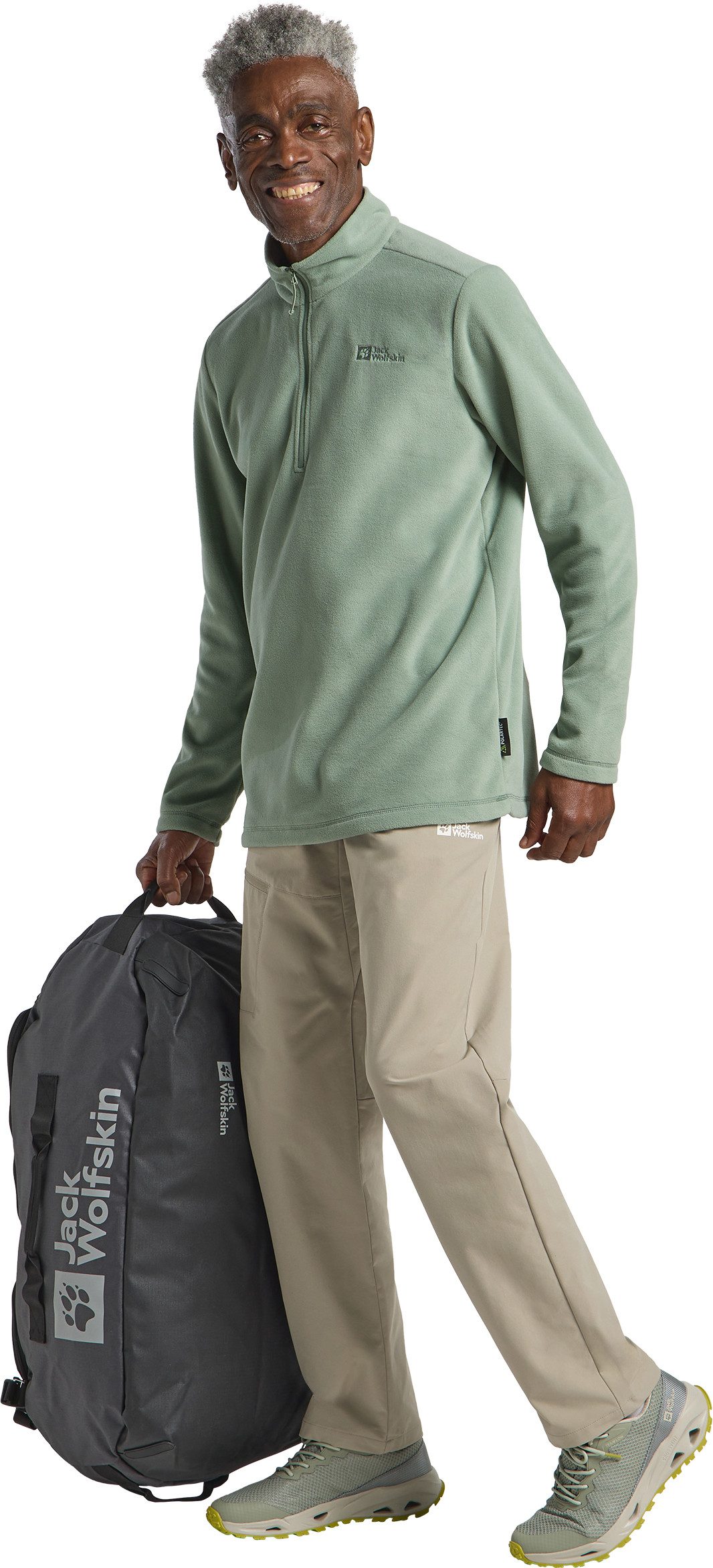 Jack Wolfskin Fleecetrui TAUNUS HZ M van gerecycled polyester, ademend
