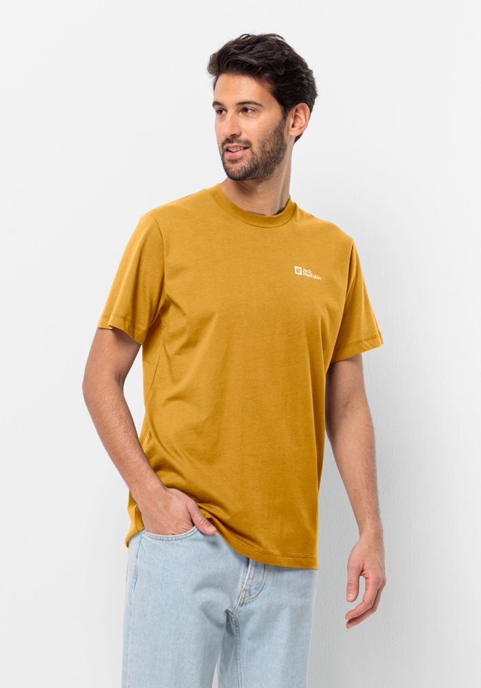 Jack Wolfskin Essential T-Shirt Men Heren T-shirt van biologisch katoen XXL bruin curry