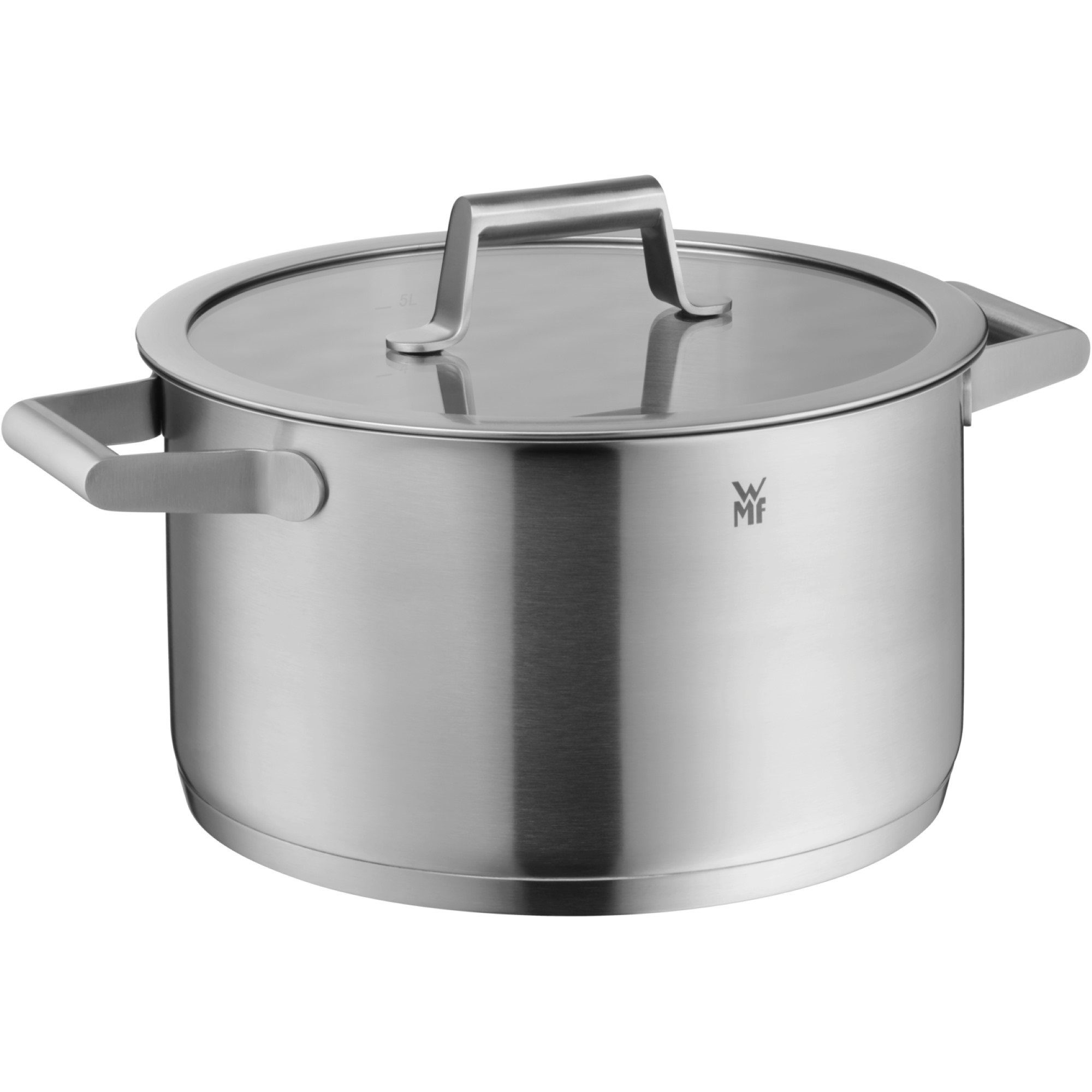 WMF Pannenset Comfort Line Inductie, kookpan set met glazen deksel, gematteerd Pannen set stapelbaar, geschikt voor alle soorten fornuizen, binnenschaalverdeling (set, 5-delig)