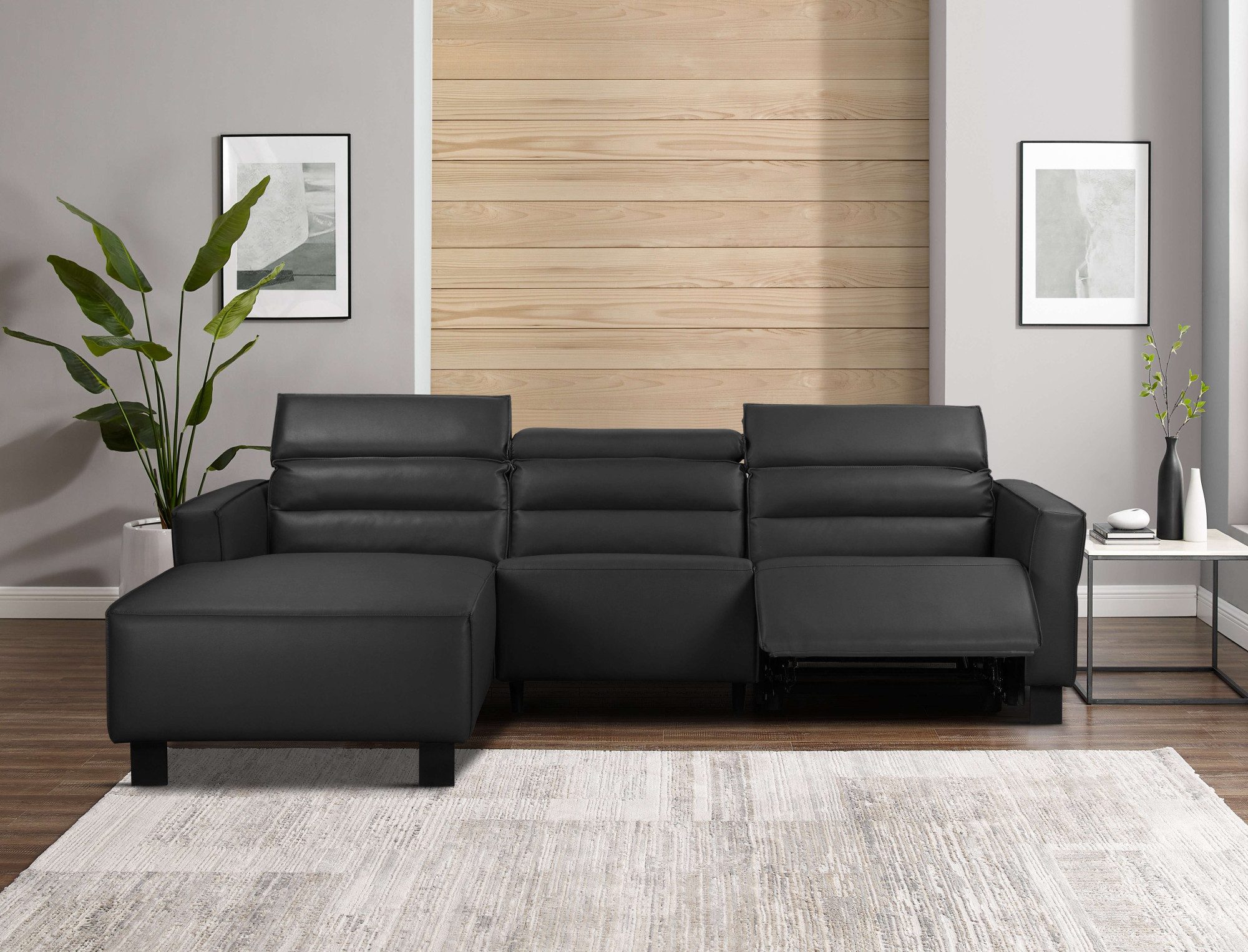 Places of Style Hoekbank Carpari, L-vorm, 263 cm, handmatige of elektrische relaxfunctie