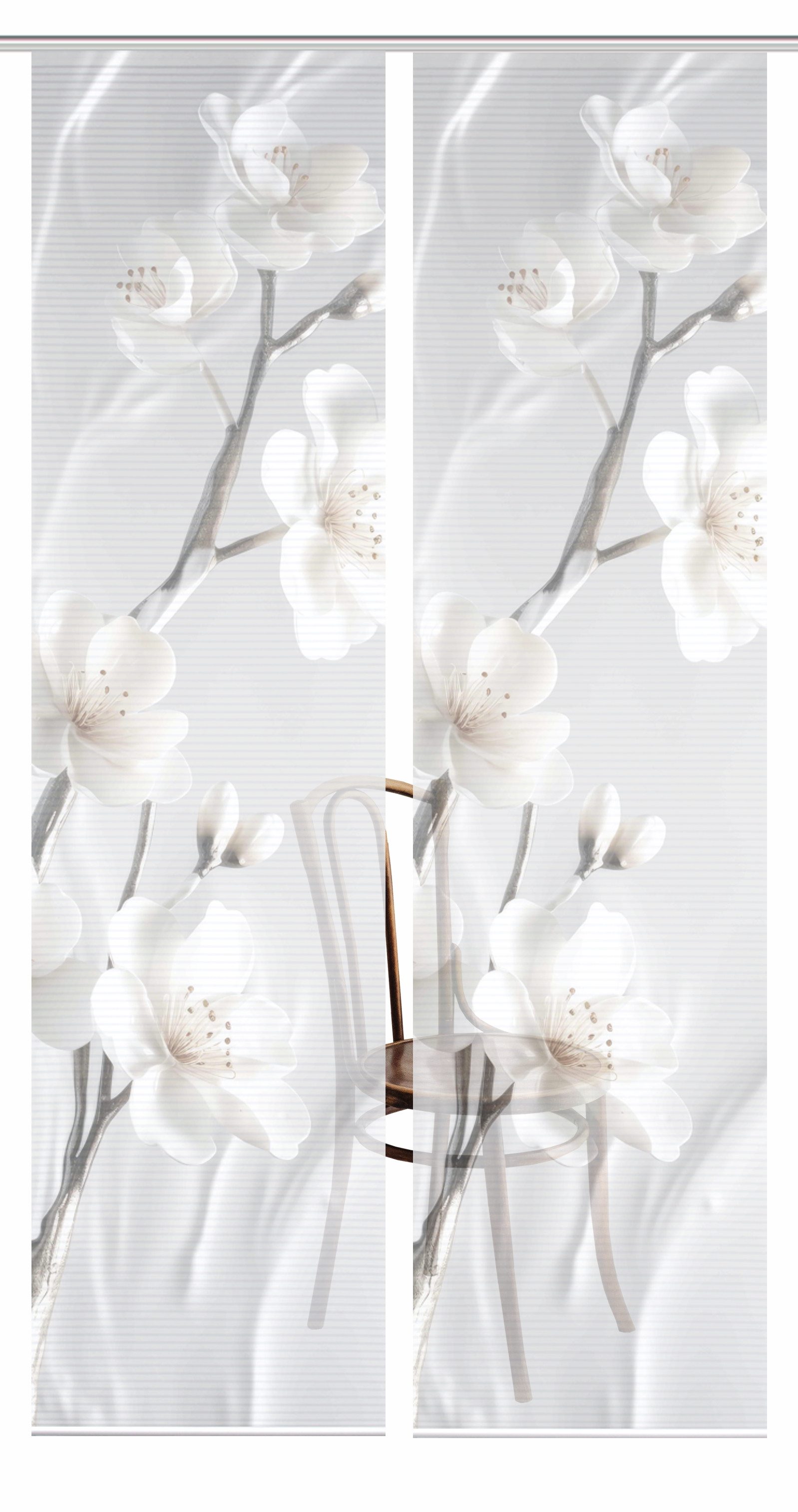 HOME in green Paneelgordijn LAIRA SET DIGITALE PRINT, BAMBOELOOK GERECYCLED (2 stuks)