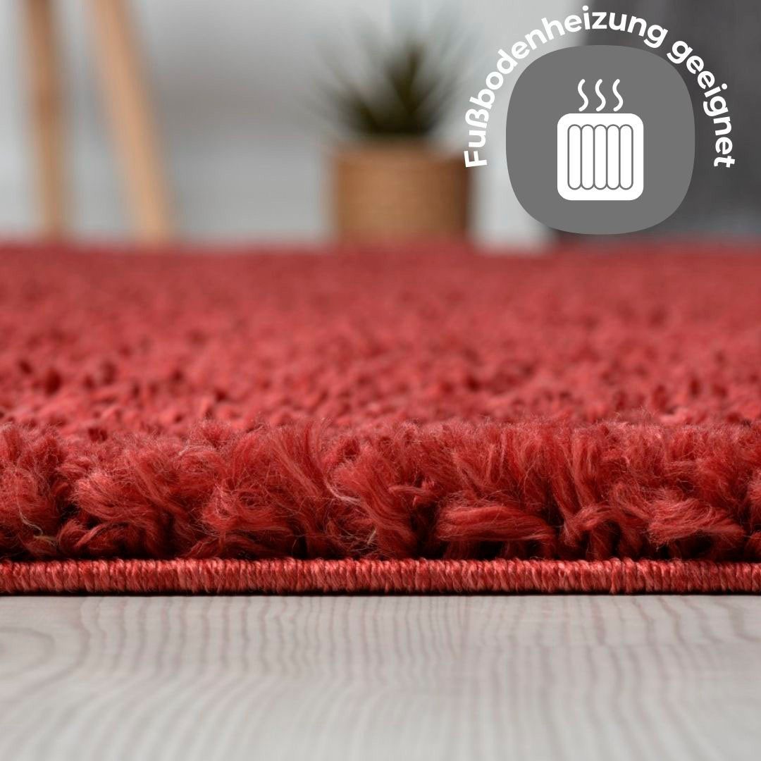 my home Hoogpolig vloerkleed Banji Uni-kleuren, zacht en fluffy, ook als rechthoekig verkrijgbaar