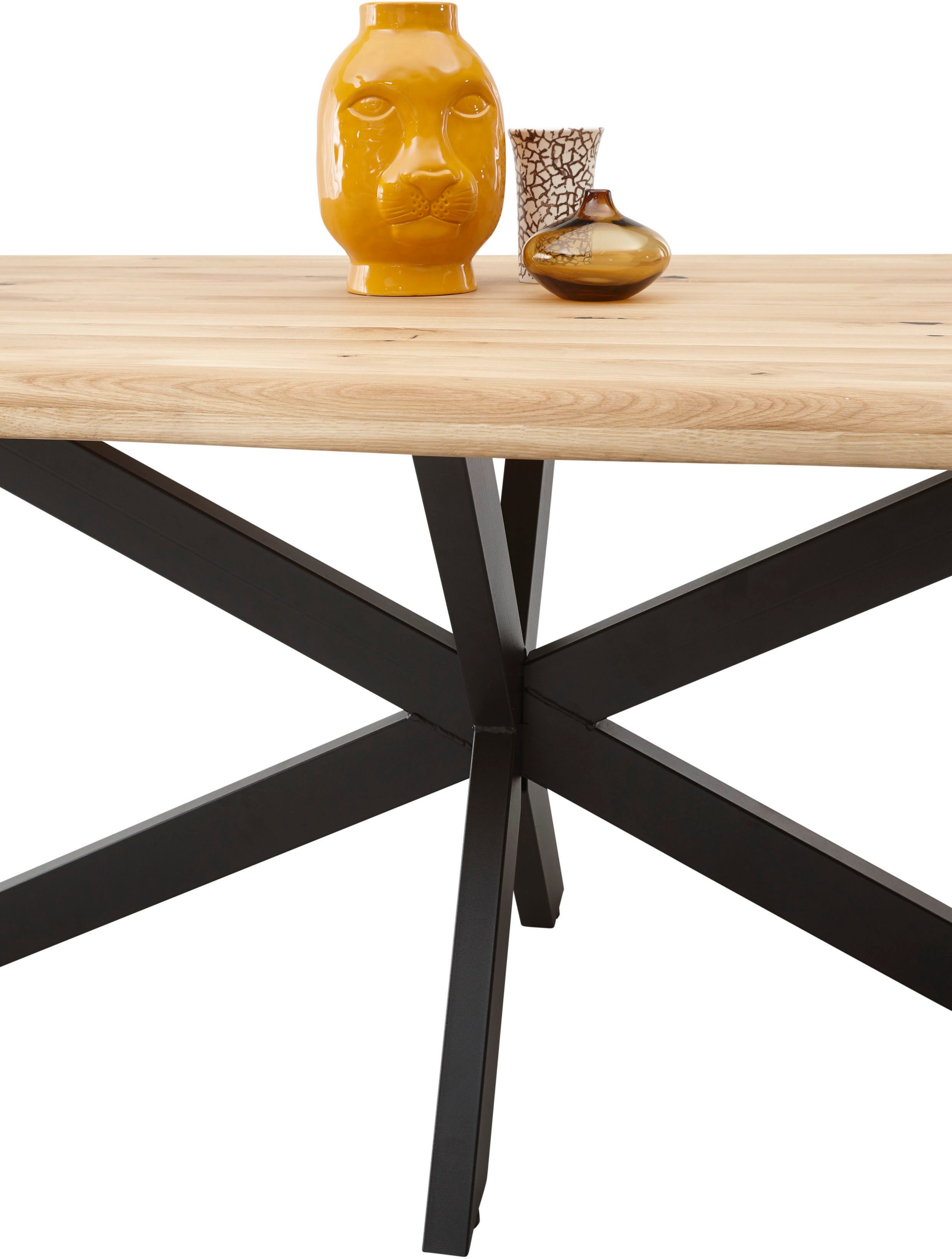 Stolkom Eettafel TOM, TOPSELLER! 200 cm breed massief eikenhout met boomrand