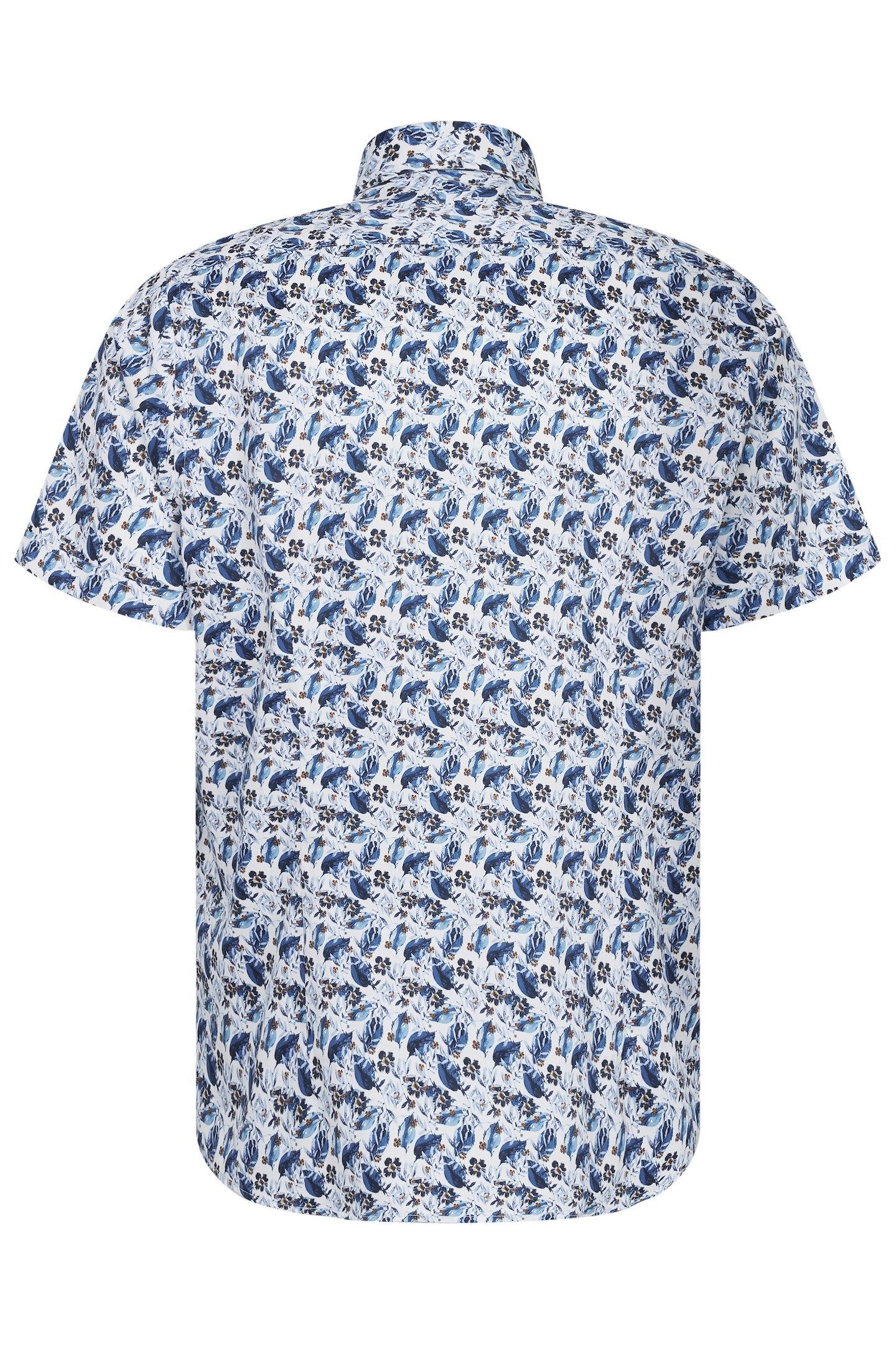 Bugatti Overhemd met korte mouwen van satin-twill