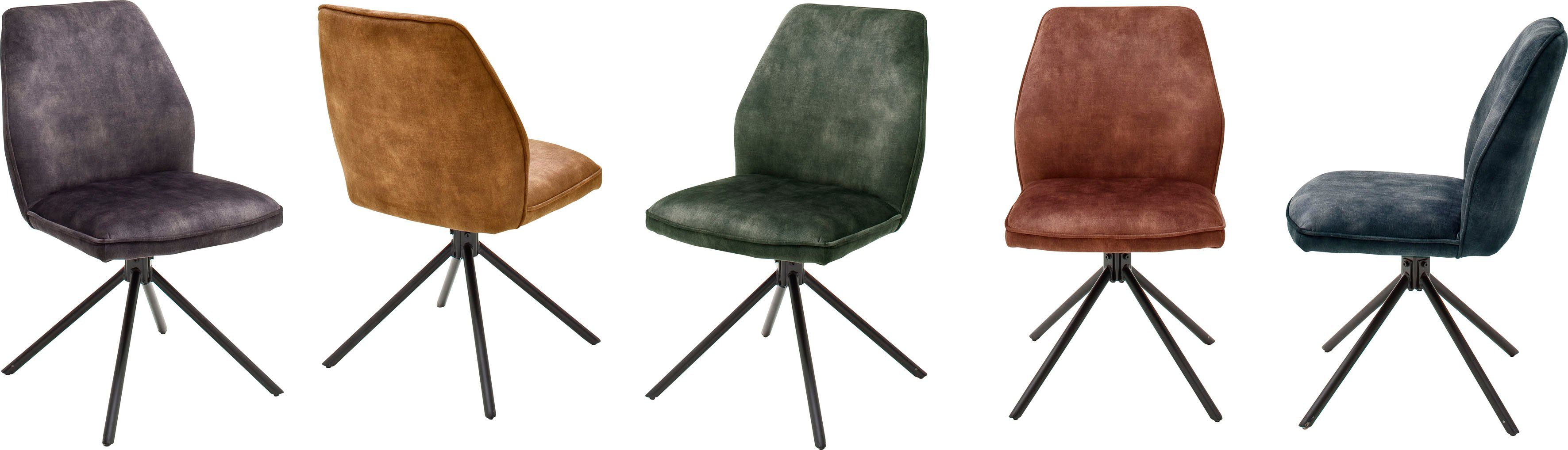 MCA furniture Eetkamerstoel OTTAWA Vintage suède-look met opstaande naad, stoel belastbaar tot 120 kg (set, 2 stuks)
