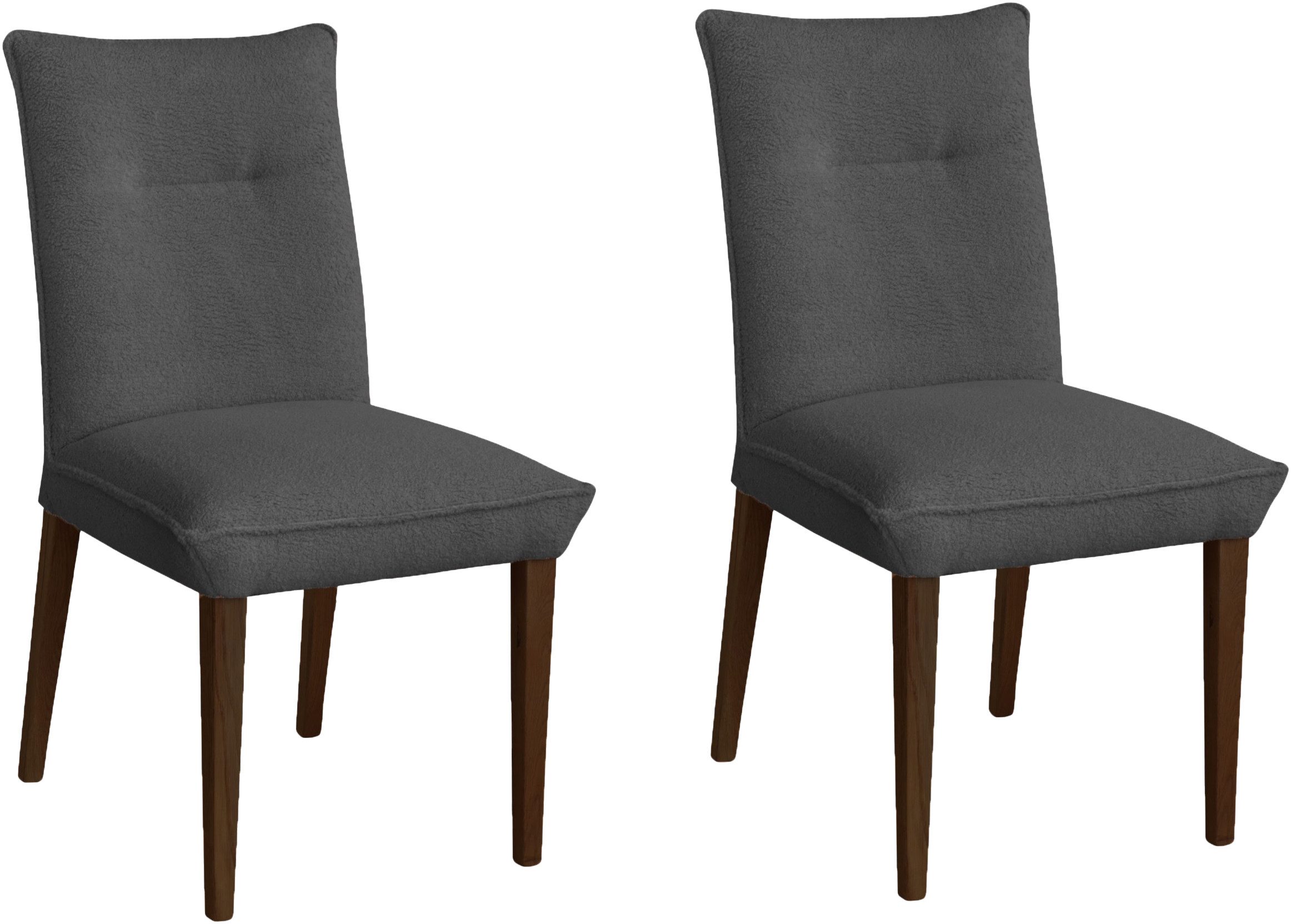 Home affaire Stoel met 4 poten Atena Frame van massief beukenhout, bekleding teddy-look (set)