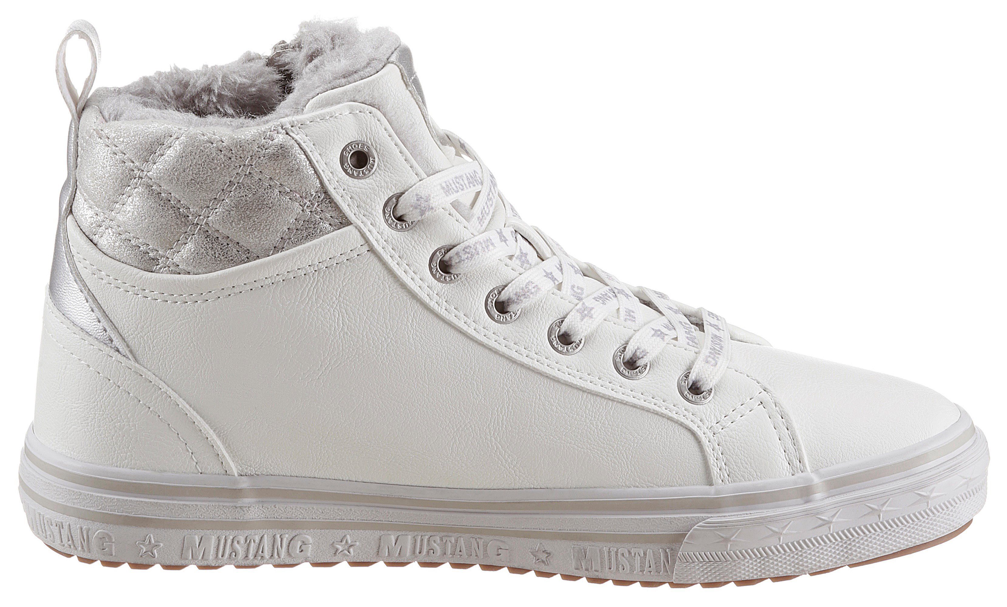 Mustang Shoes Sneakers met gedessineerde kraag van imitatiebont