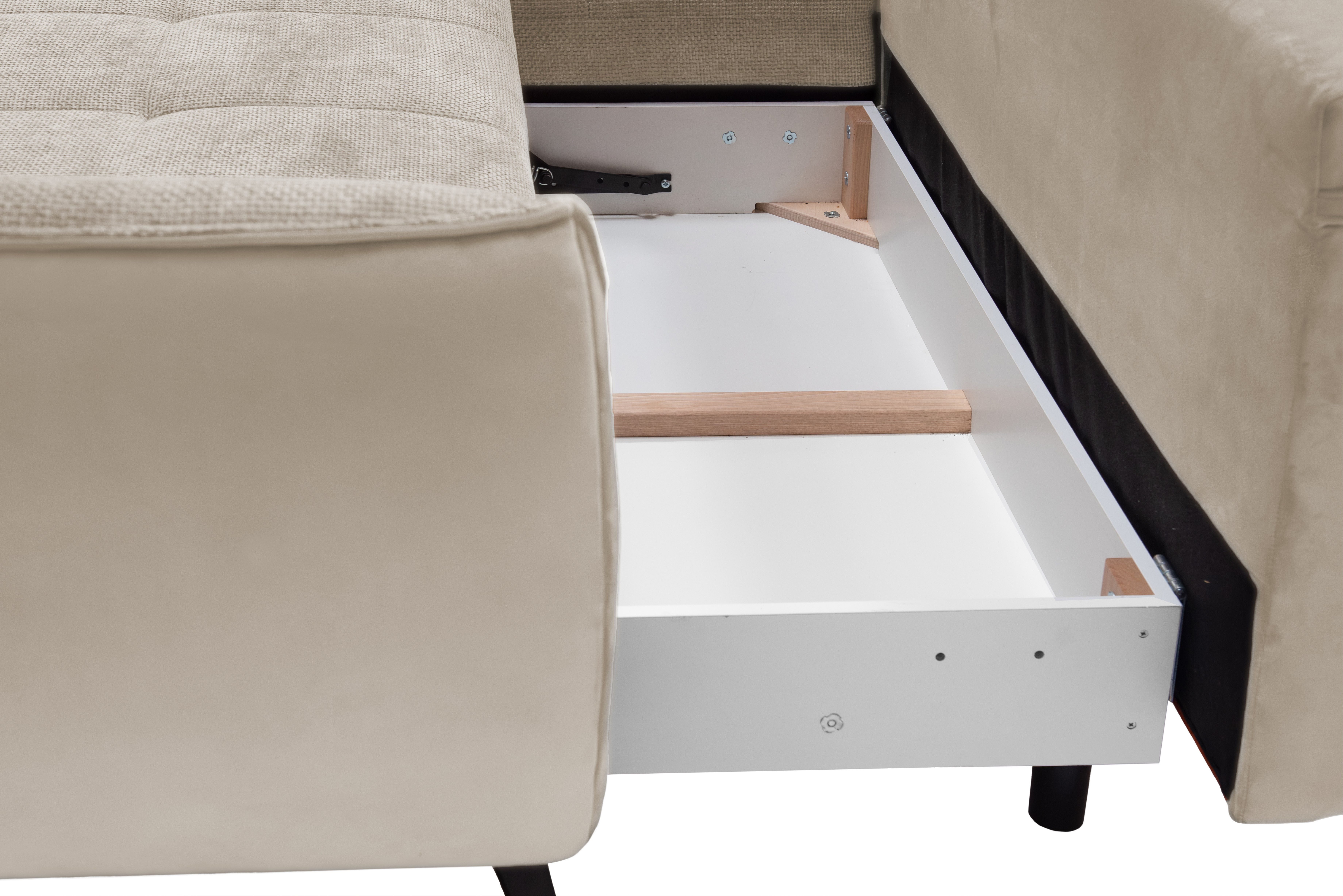 exxpo - sofa fashion Hoekbank Midway met eenvoudige Easy-Lift bedfunctie, comfortabel en modern