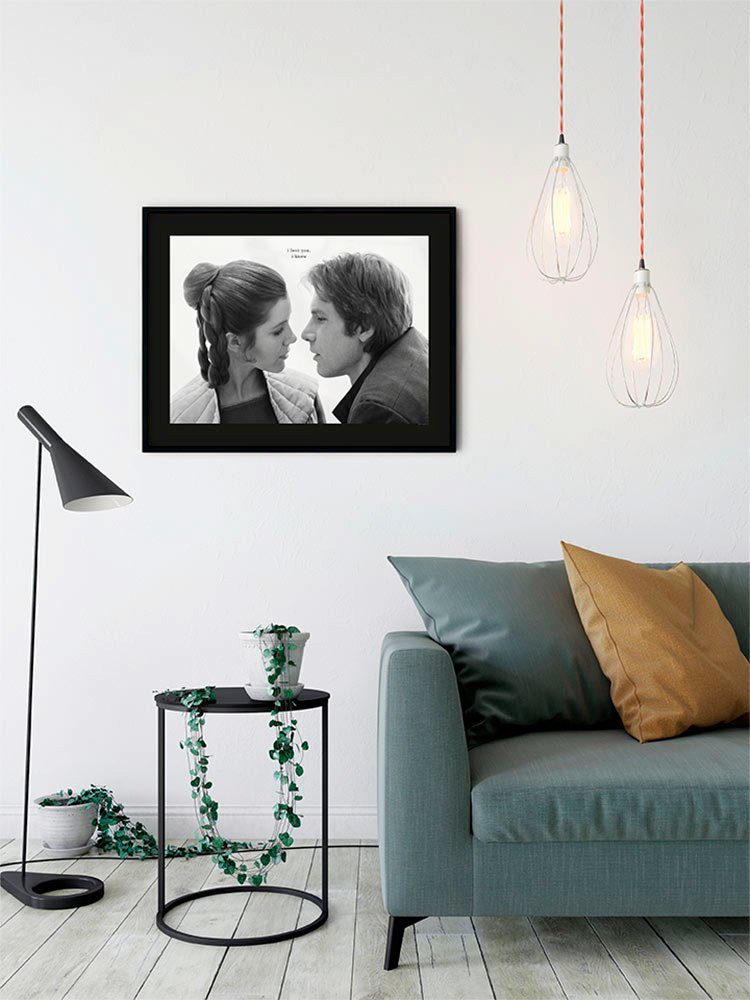 Komar Wanddecoratie Star Wars Classic Leia Han Love Wanddecoratie voor de kinderkamer - zonder lijst (1 stuk)