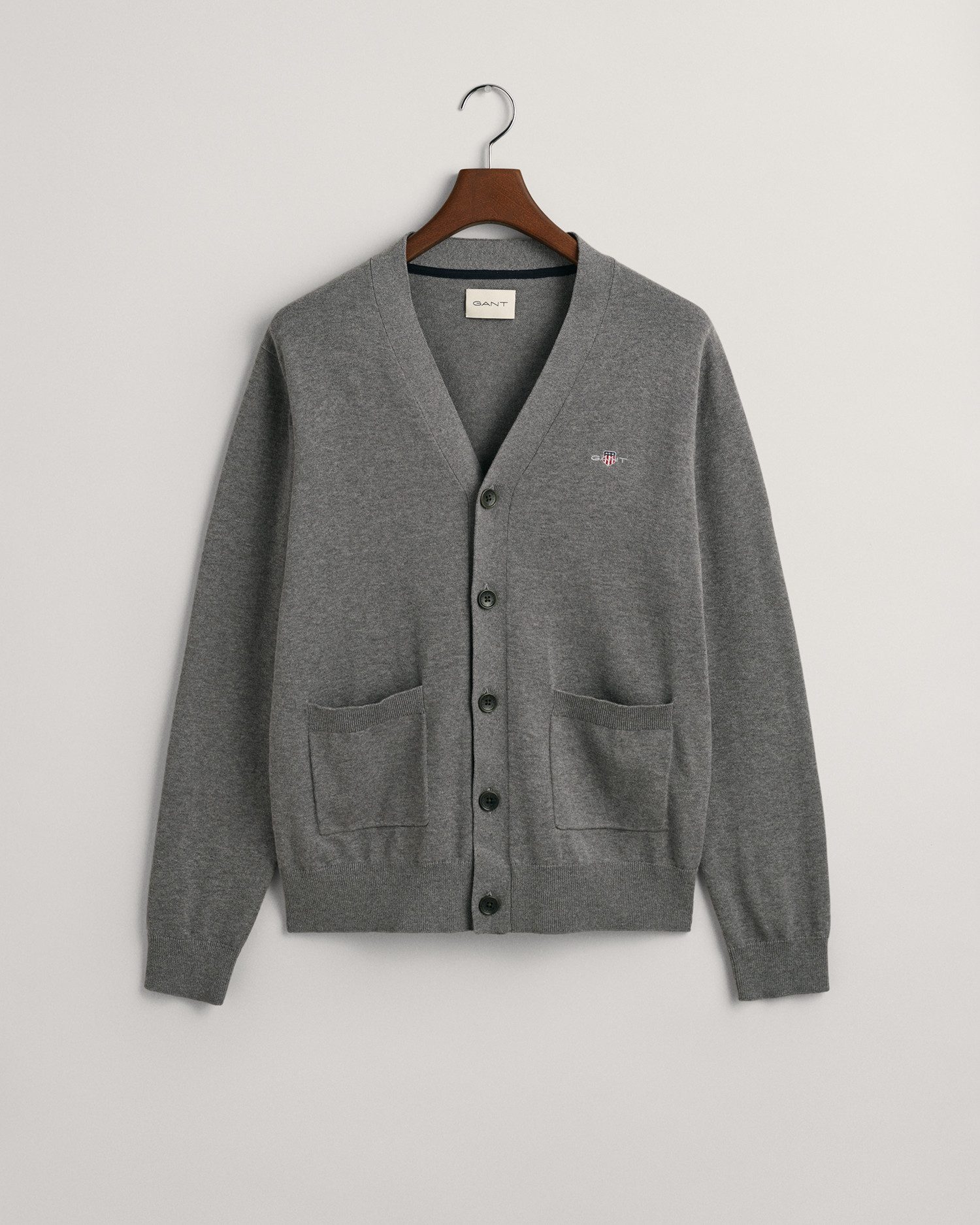 Gant Vest CLASSIC COTTON V-CARDIGAN Grafische GANT-borduursel op de borst