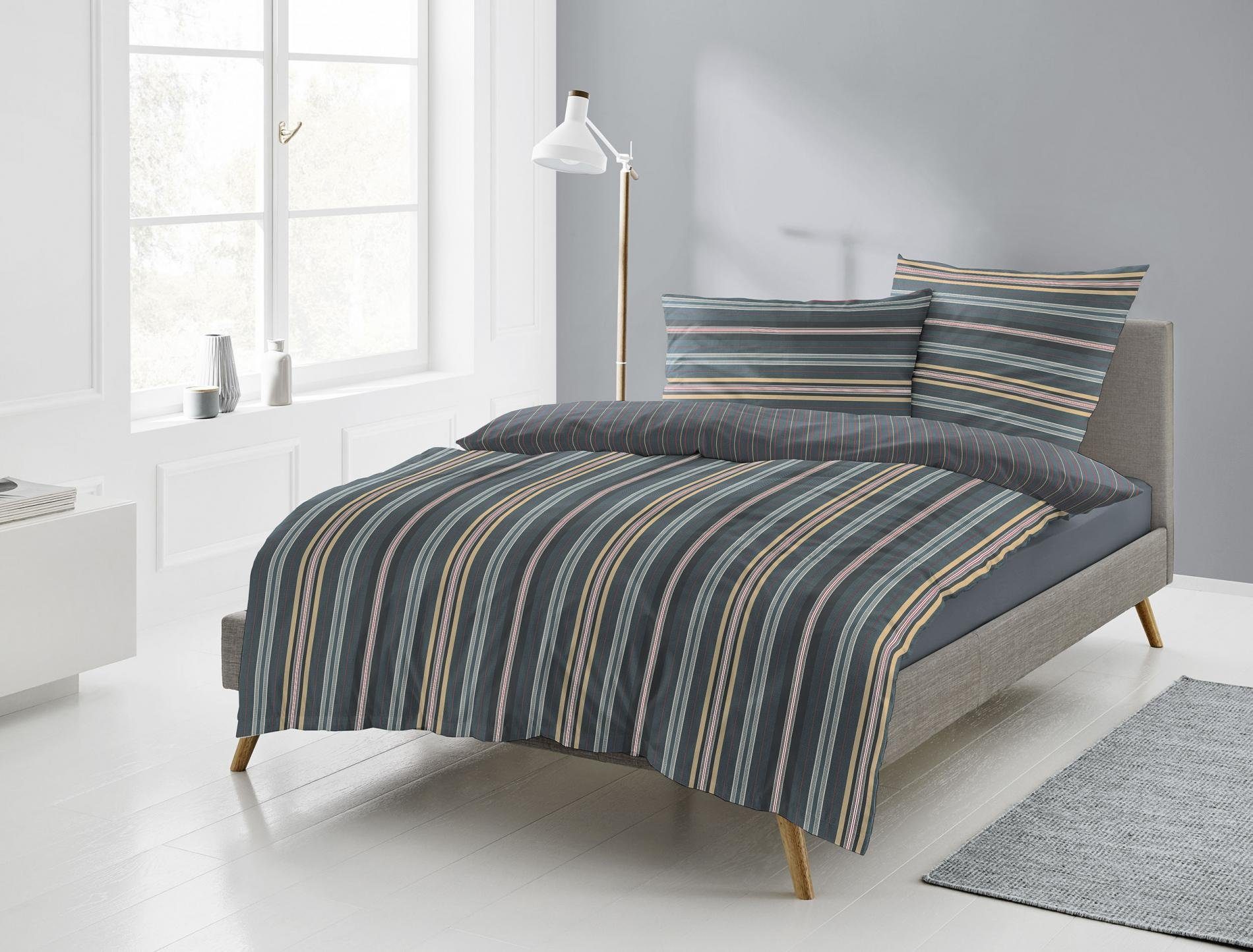 Irisette Tweezijdig te gebruiken overtrekset Sky 8421 elegant en van hoge kwaliteit (2-delig) dekbedovertrekken blauw