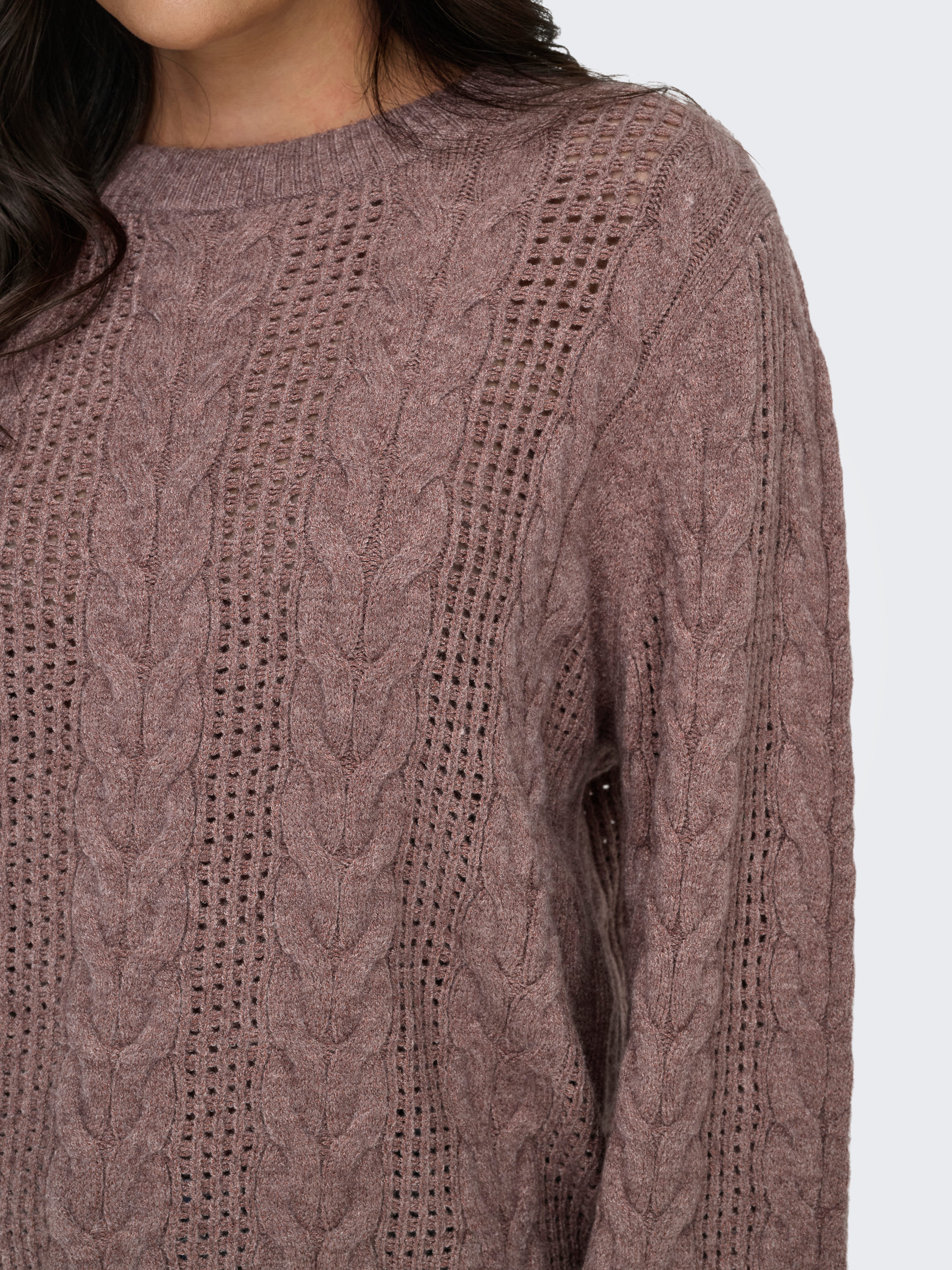 Only Trui met ronde hals ONLRUBINA LS CABLE O-NECK KNT NOOS